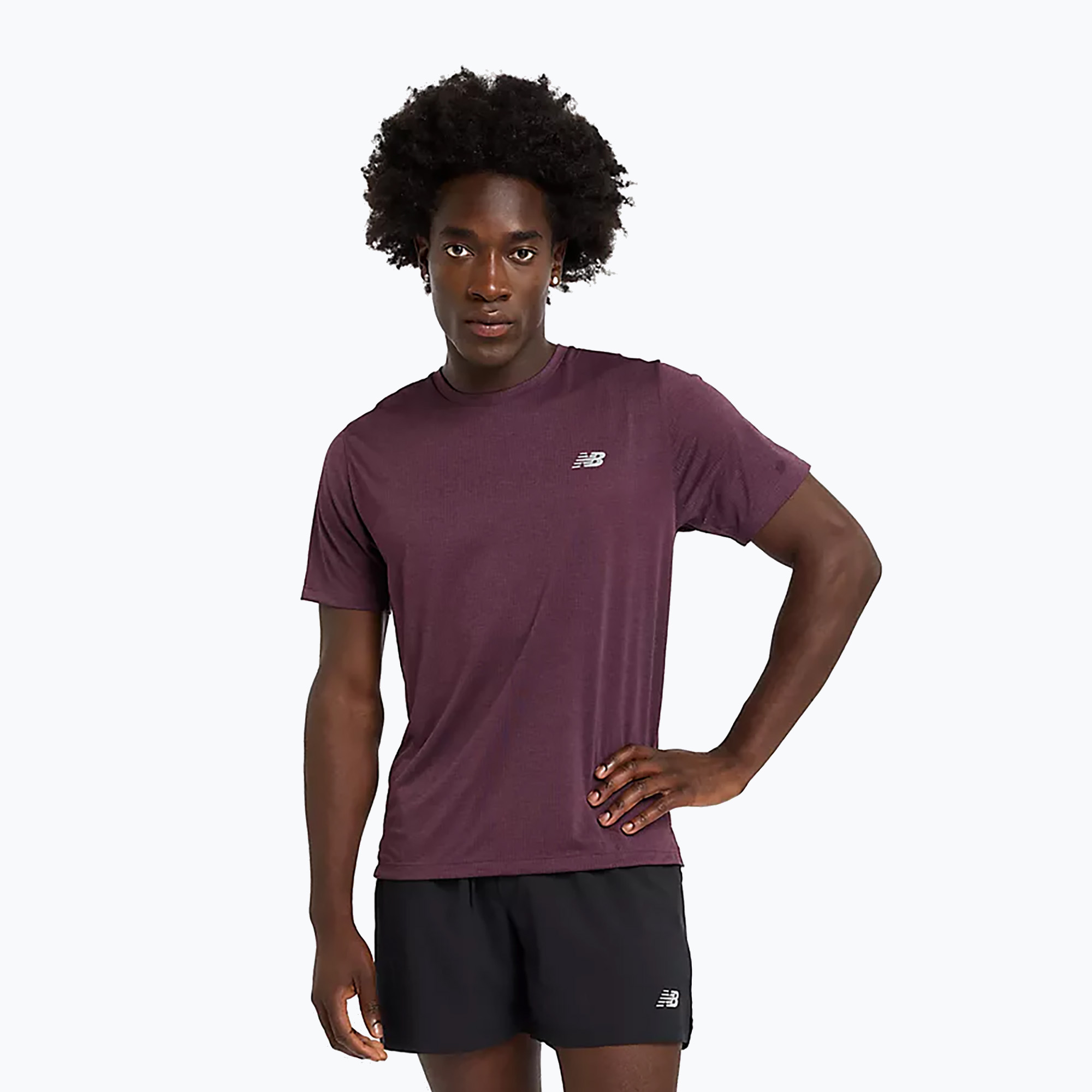 Koszulka męska New Balance Athletics Run plum brown | WYSYŁKA W 24H | 30 DNI NA ZWROT