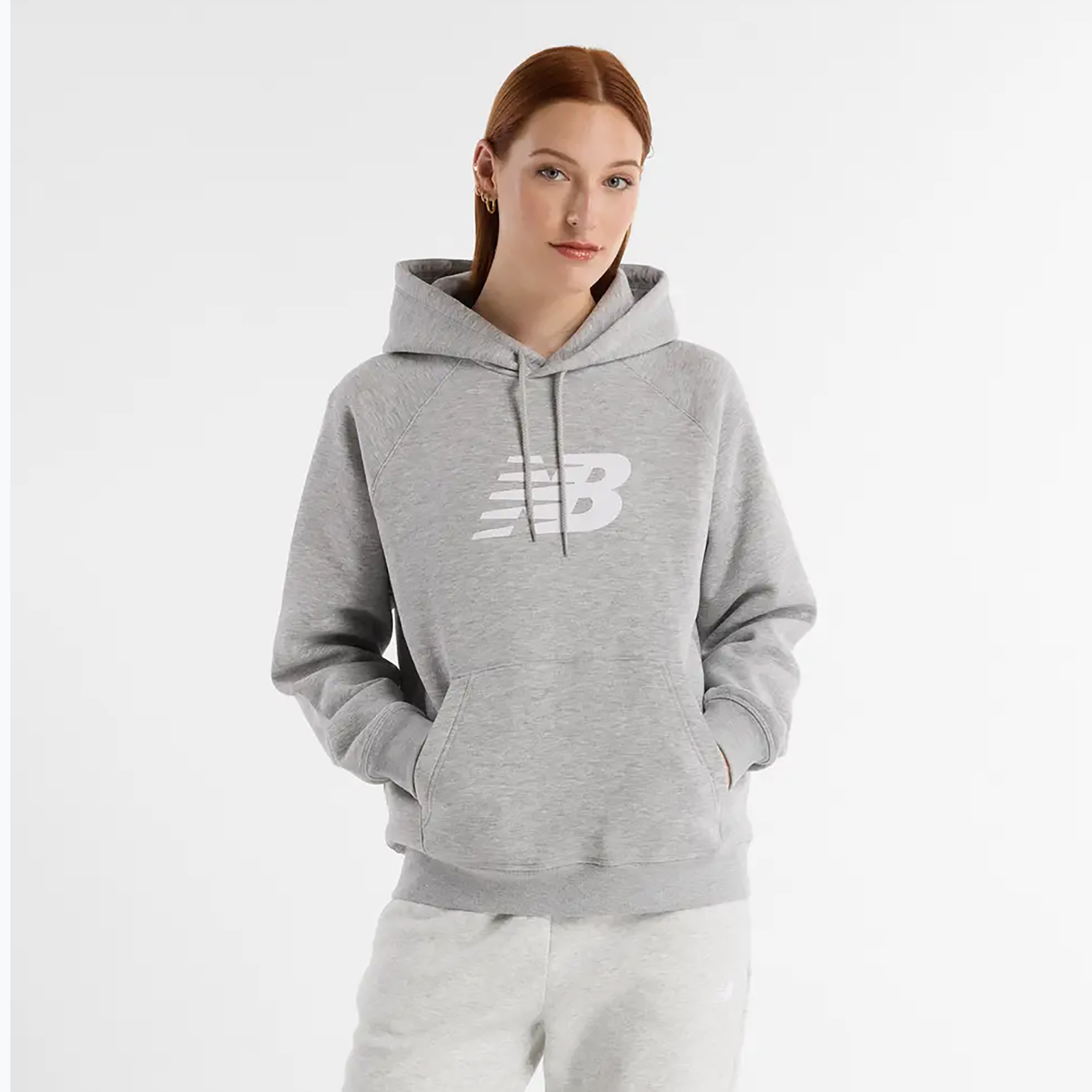 Bluza damska New Balance Fleece Hoodie athletic grey | WYSYŁKA W 24H | 30 DNI NA ZWROT