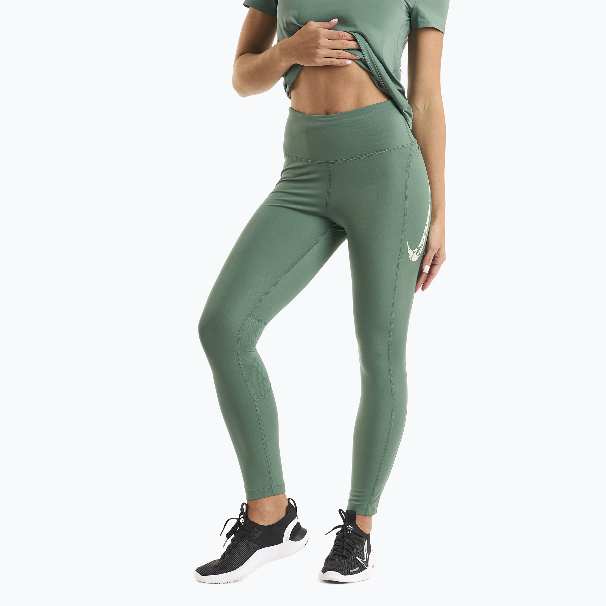 Legginsy do biegania damskie Nike Fast Mid Rise 7/8 bicoastal/vapor green | WYSYŁKA W 24H | 30 DNI NA ZWROT