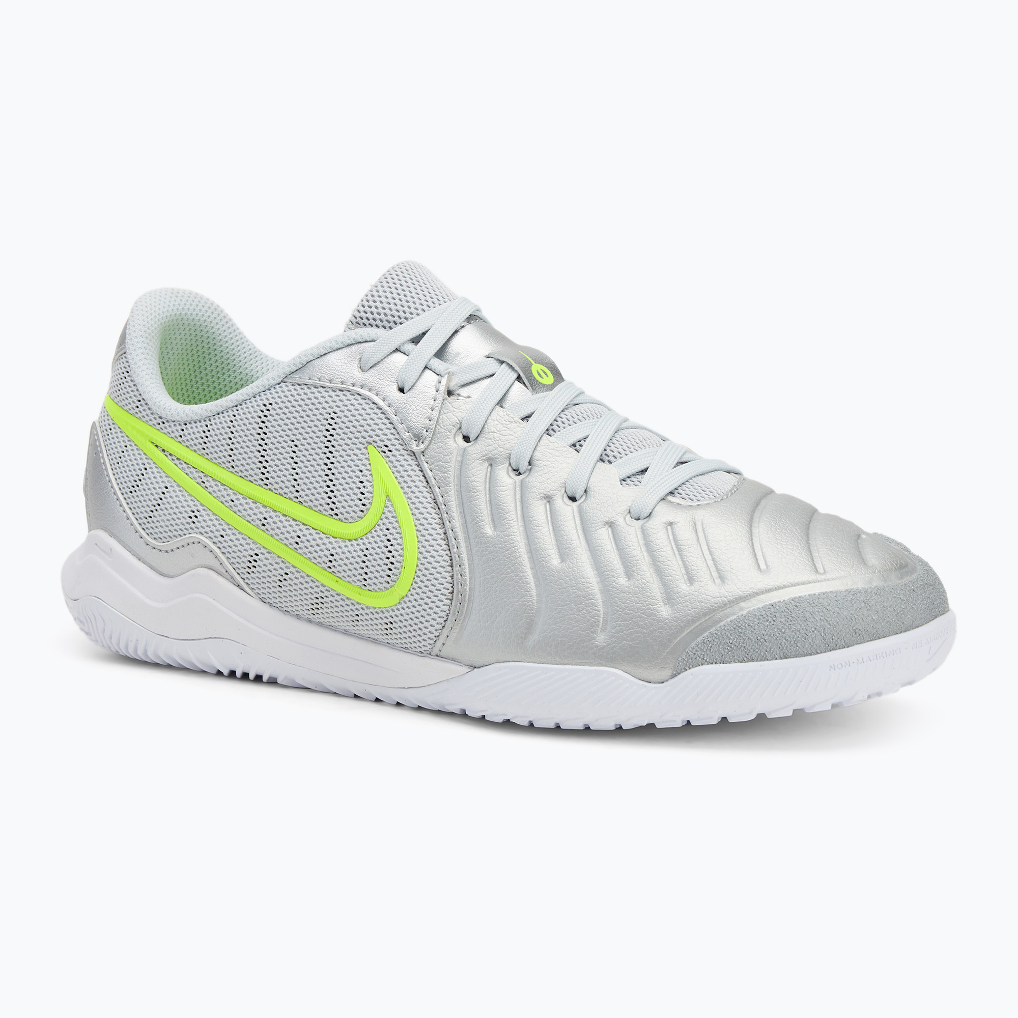 Buty piłkarskie męskie Nike Tiempo Legend 10 Academy IC metallic silver/white/volt | WYSYŁKA W 24H | 30 DNI NA ZWROT