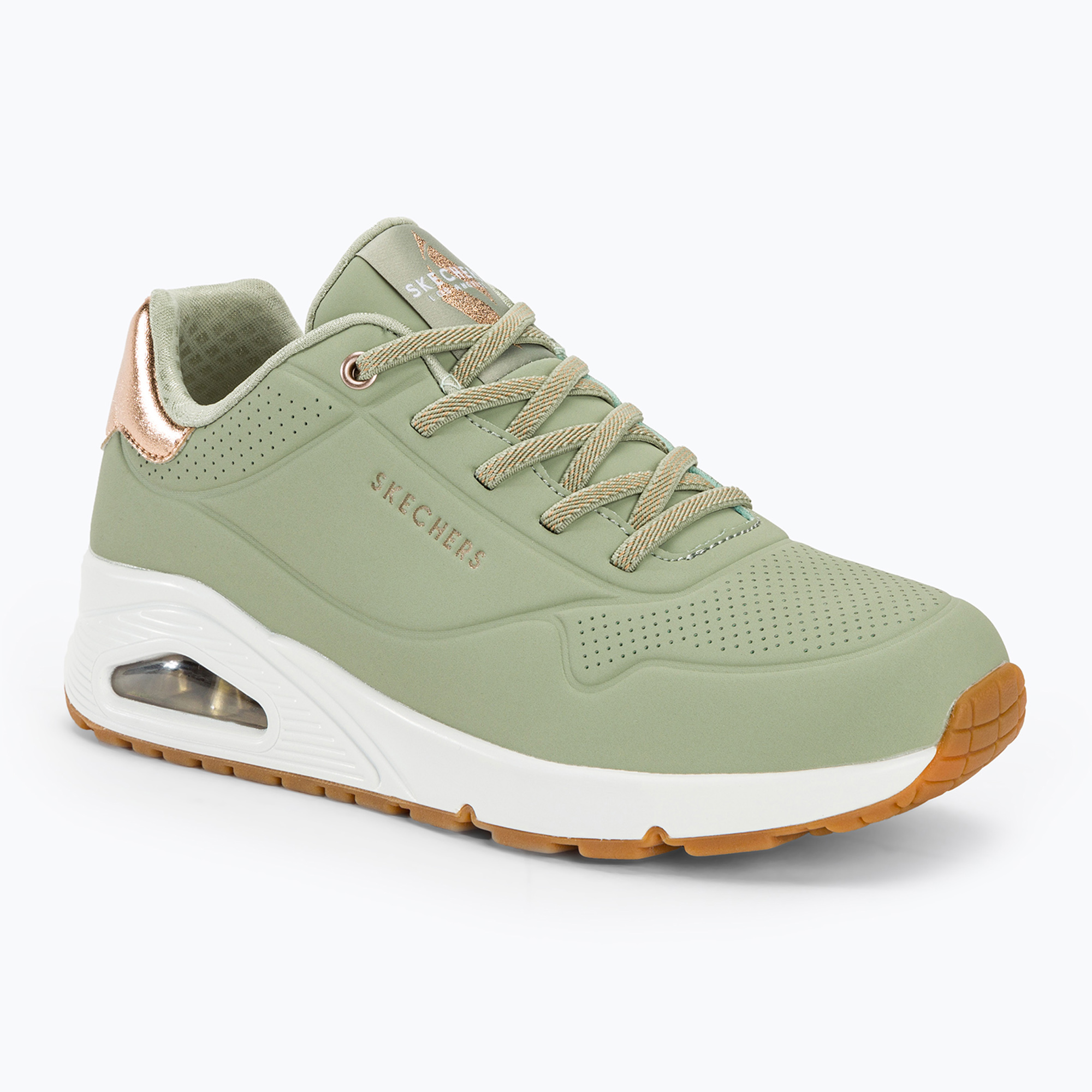 Buty damskie SKECHERS Uno Shimmer Away sage/rose gold/mesh | WYSYŁKA W 24H | 30 DNI NA ZWROT