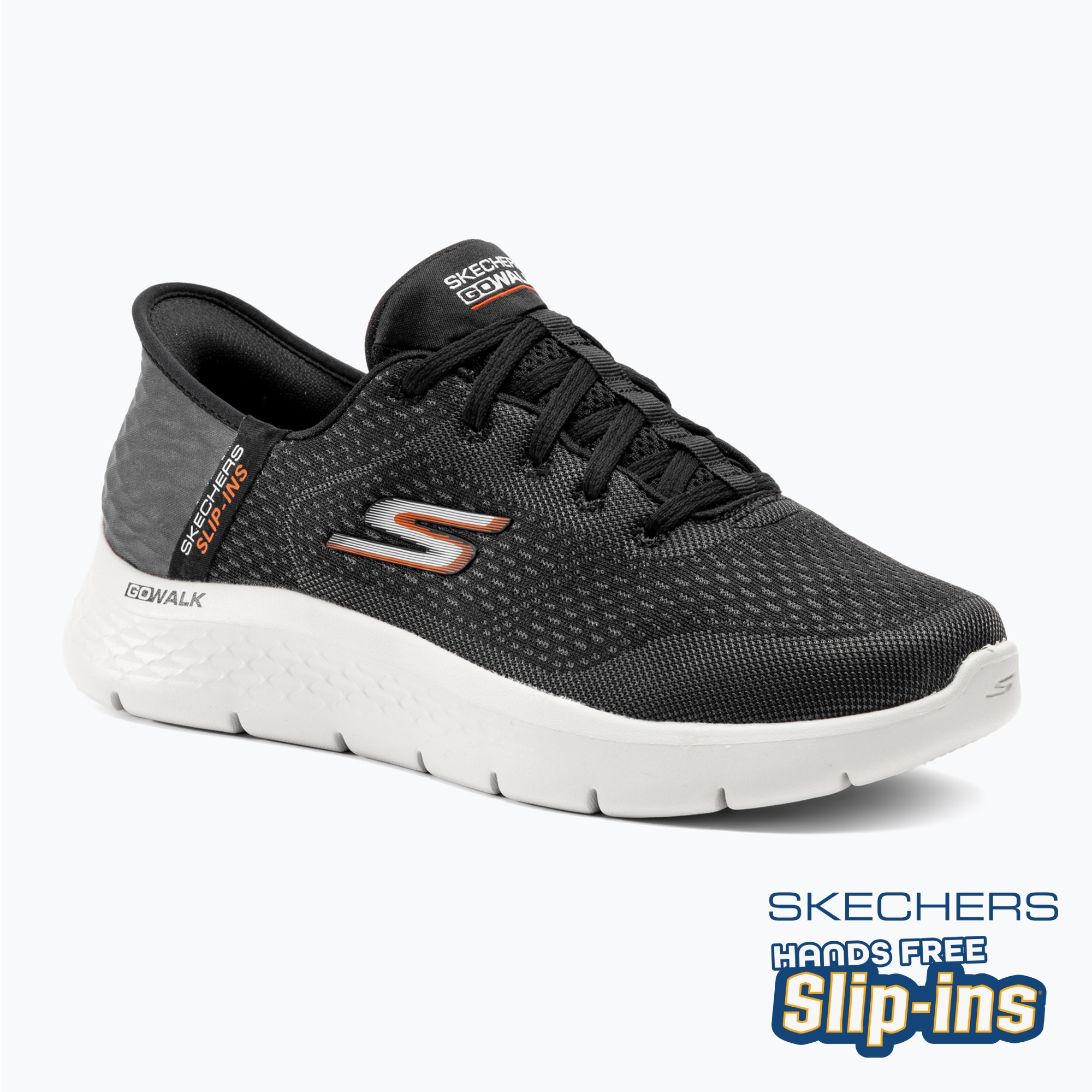 Buty męskie SKECHERS Slip-ins Go Walk Flex New World black/white/orange | WYSYŁKA W 24H | 30 DNI NA ZWROT