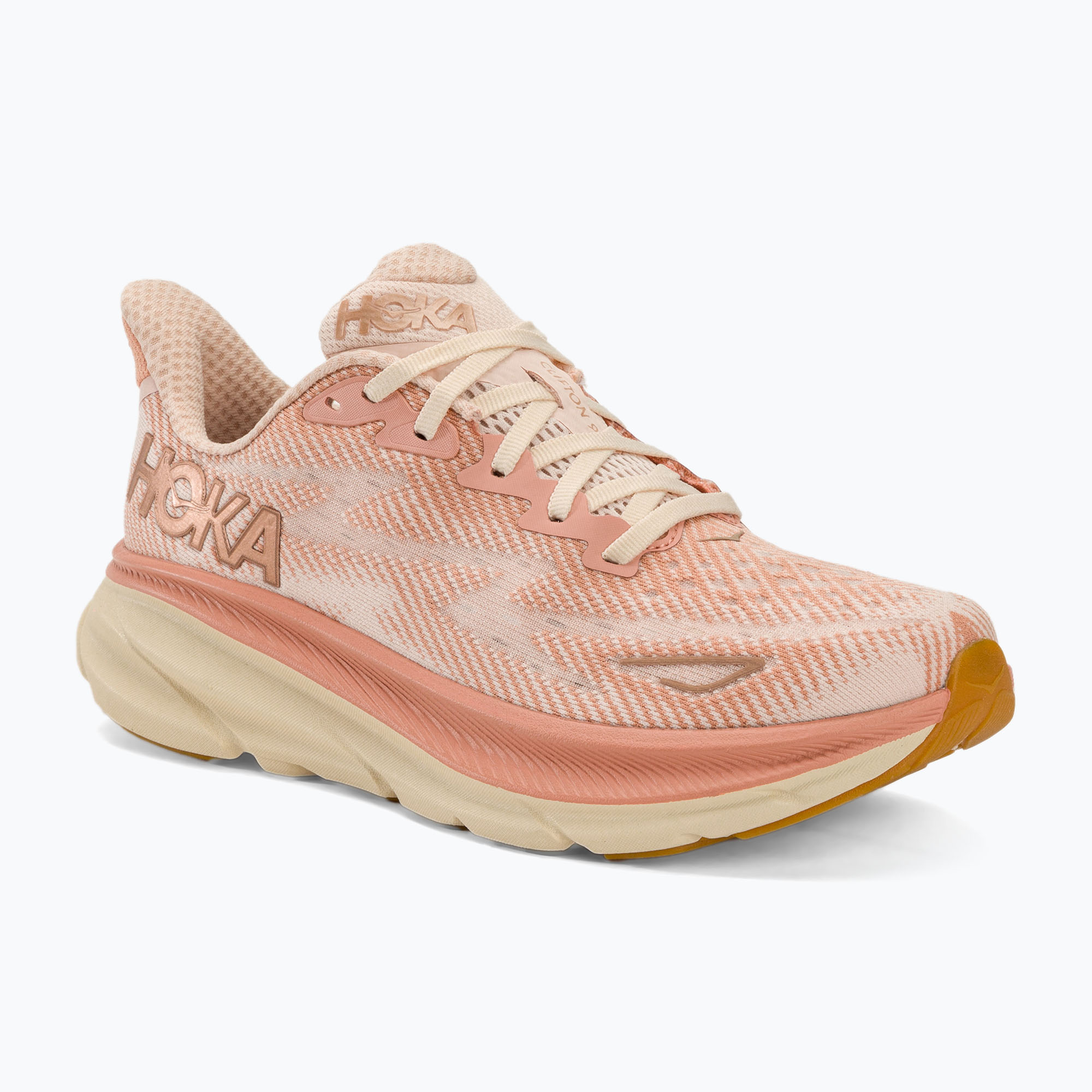 Buty do biegania damskie HOKA Clifton 9 sandstone/cream 