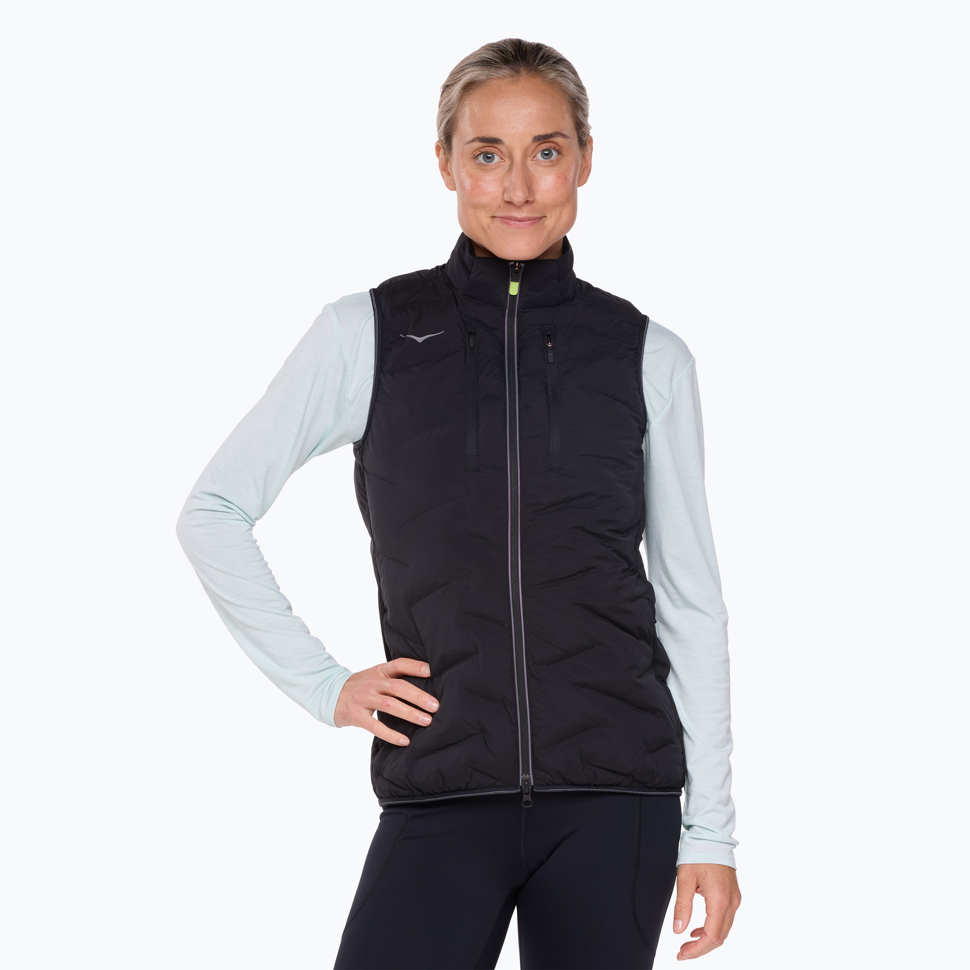 Bezrękawnik do biegania damski HOKA Skyfill Run black 