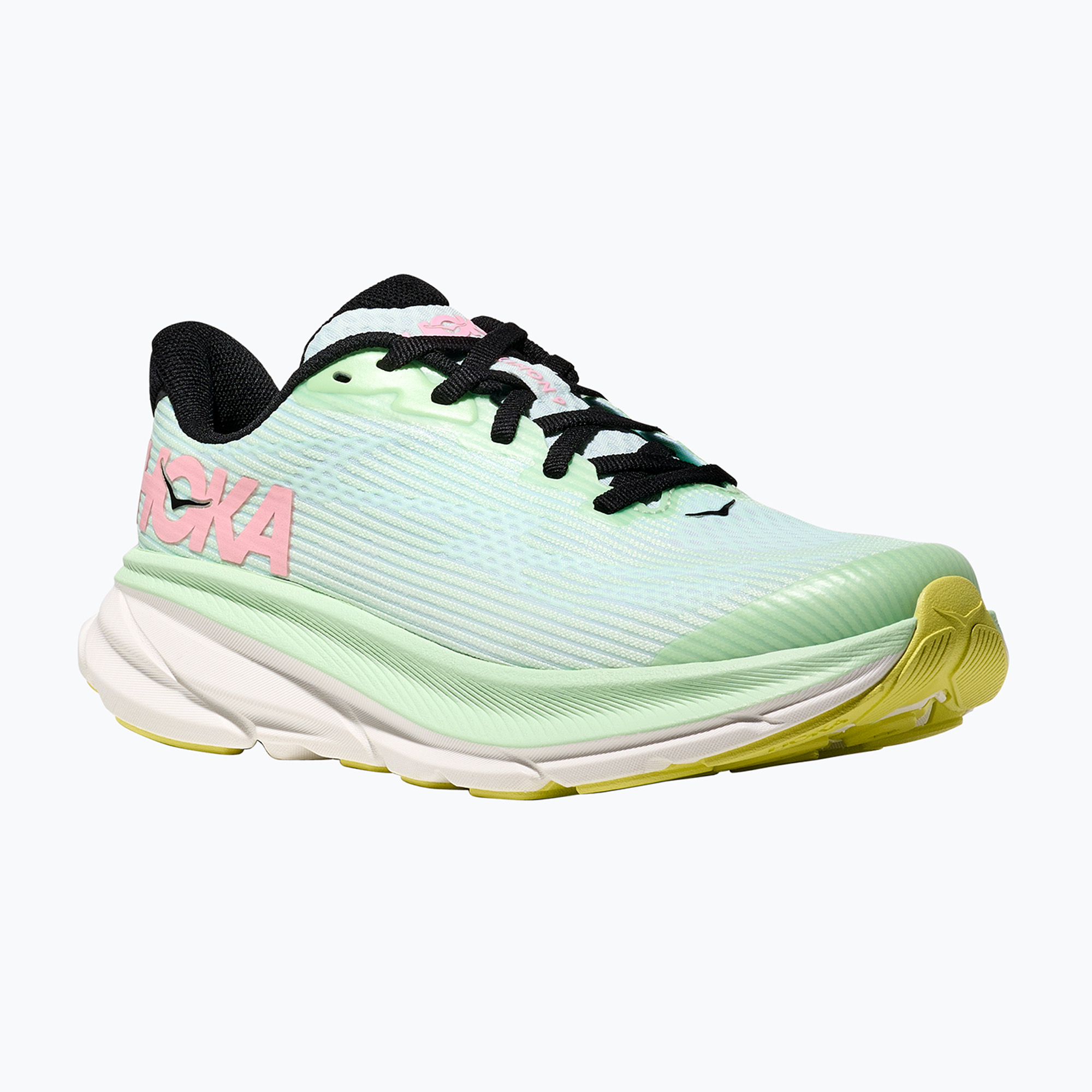 Buty do biegania dziecięce HOKA Clifton 9 mint fluorite/snow melt 