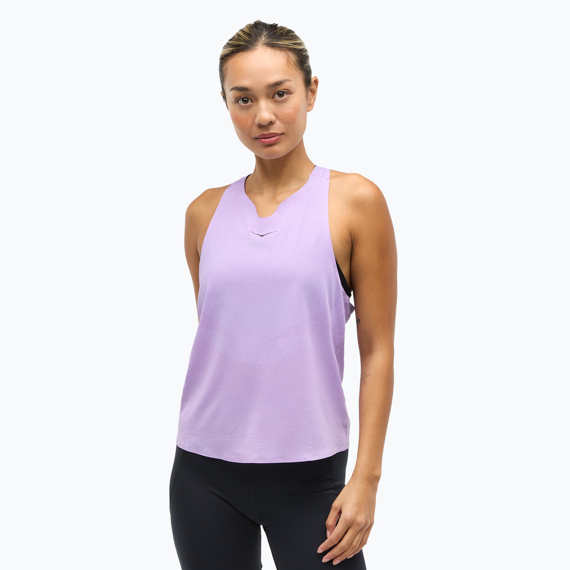 Koszulka do biegania damska HOKA Race Day Singlet aster flower 