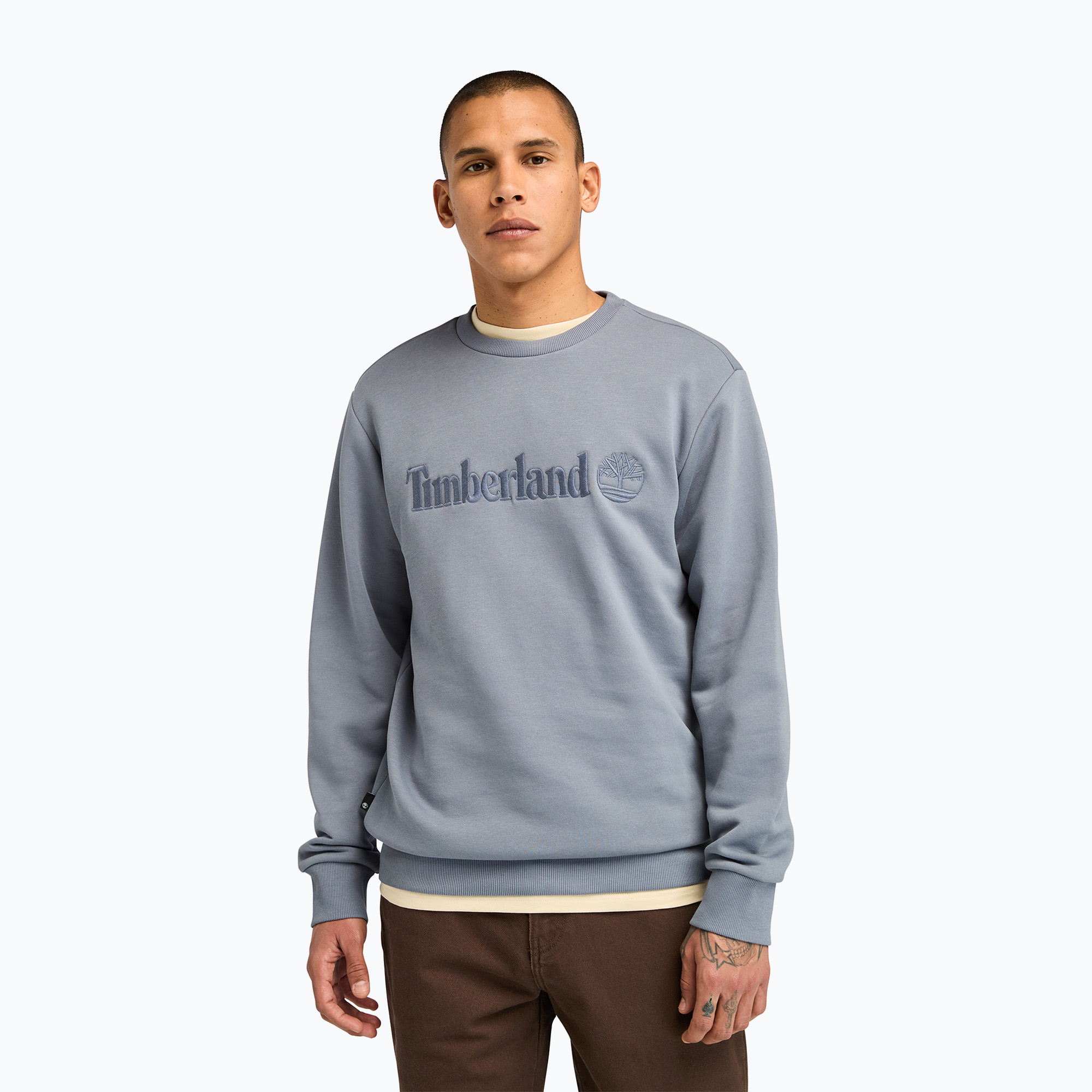 Bluza męska Timberland Embroidery Tonal Crew Neck folkstone gray | WYSYŁKA W 24H | 30 DNI NA ZWROT