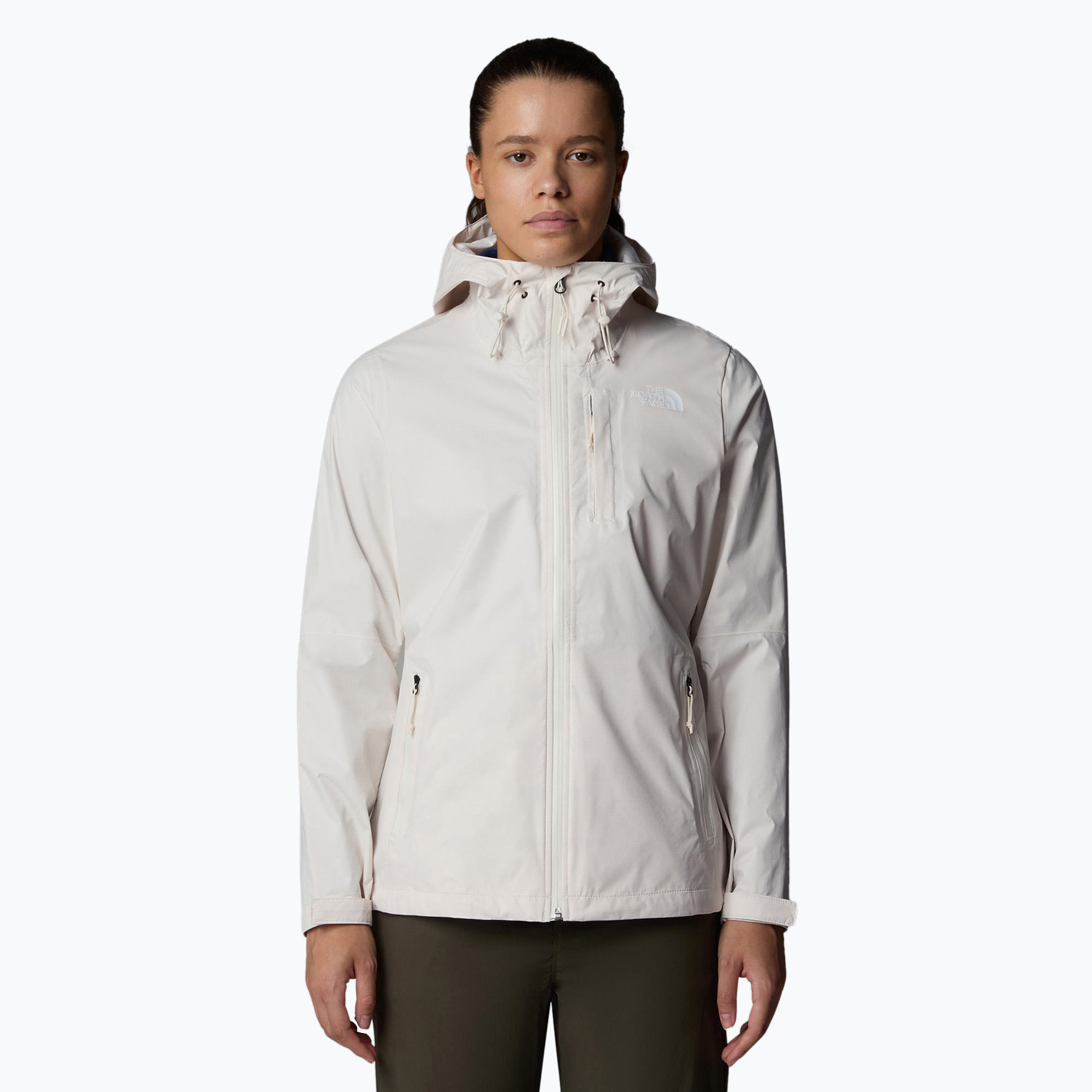 Kurtka przeciwdeszczowa damska The North Face Alta Vista Rain white dune | WYSYŁKA W 24H | 30 DNI NA ZWROT