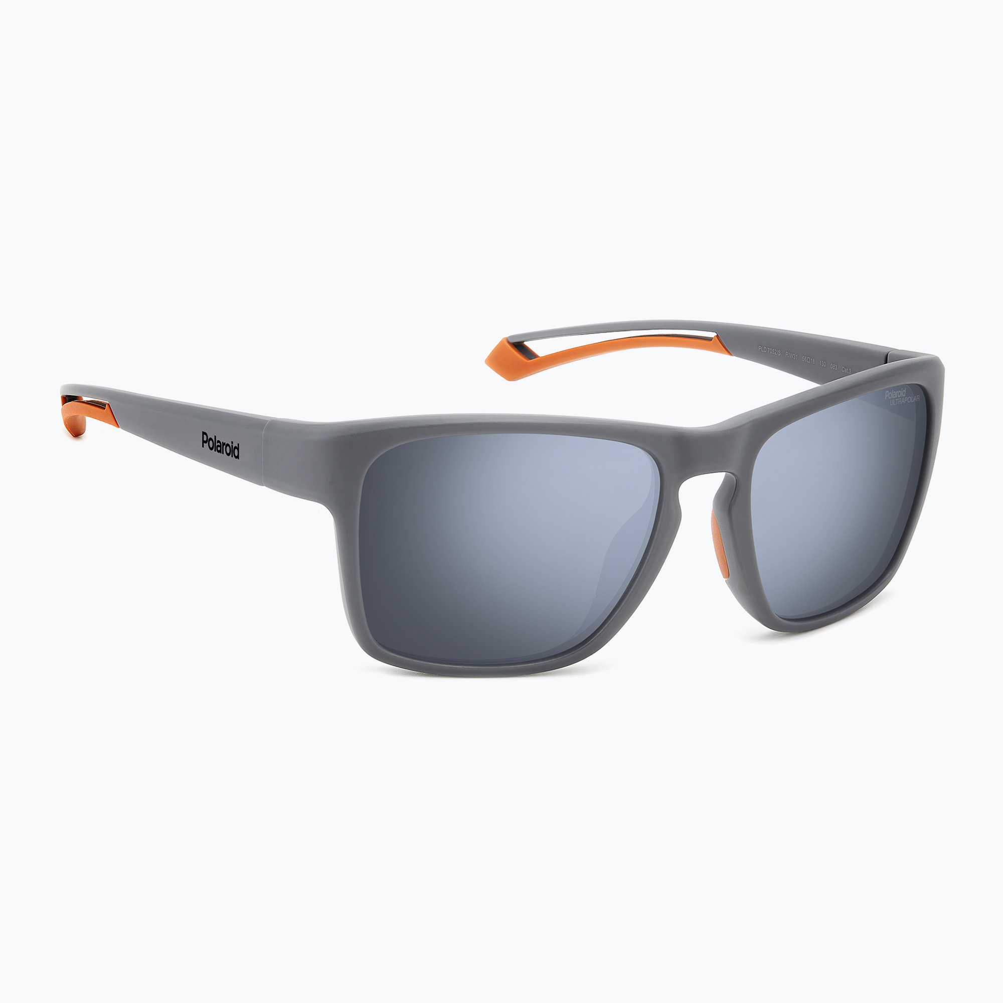 Okulary przeciwsłoneczne męskie Polaroid PLD 7052/S matte grey/silver mirror polarized high contrast 