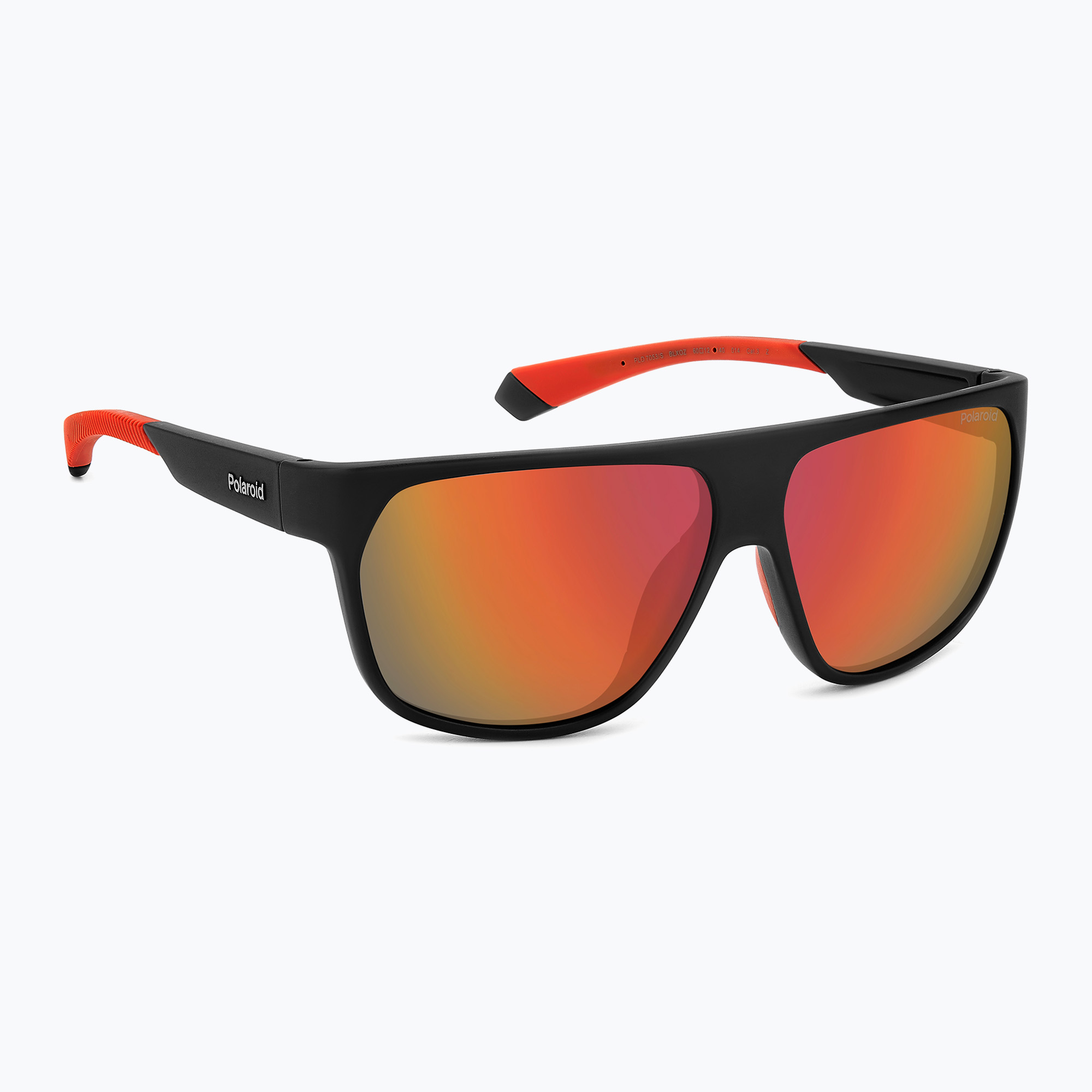 Okulary przeciwsłoneczne męskie Polaroid PLD 7053/S matte black red/red multilayer polarized 