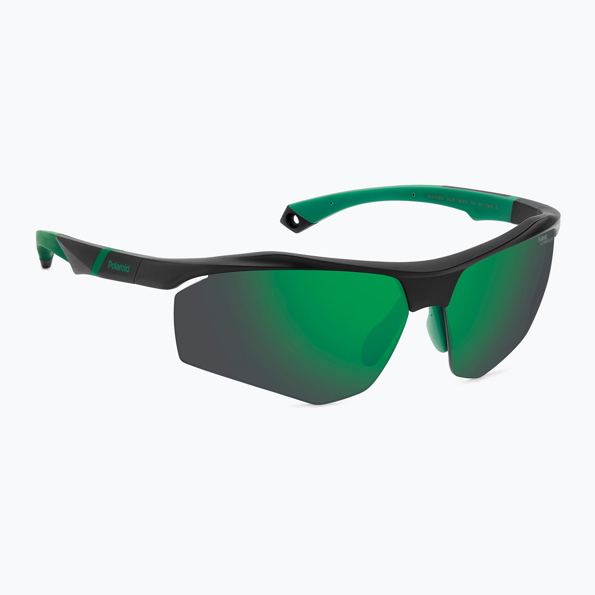Okulary przeciwsłoneczne męskie Polaroid PLD 7055/S matte black green/green mirror polarized hc 