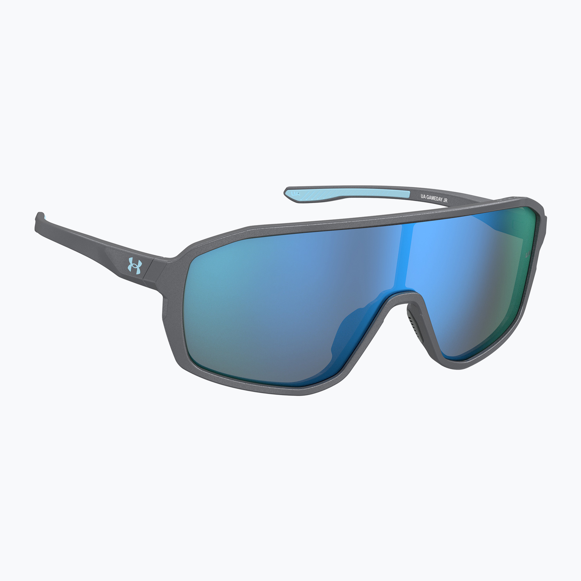 Okulary przeciwsłoneczne dziecięce Under Armour Gameday Jr S3 metalized grey/blue multilayer 