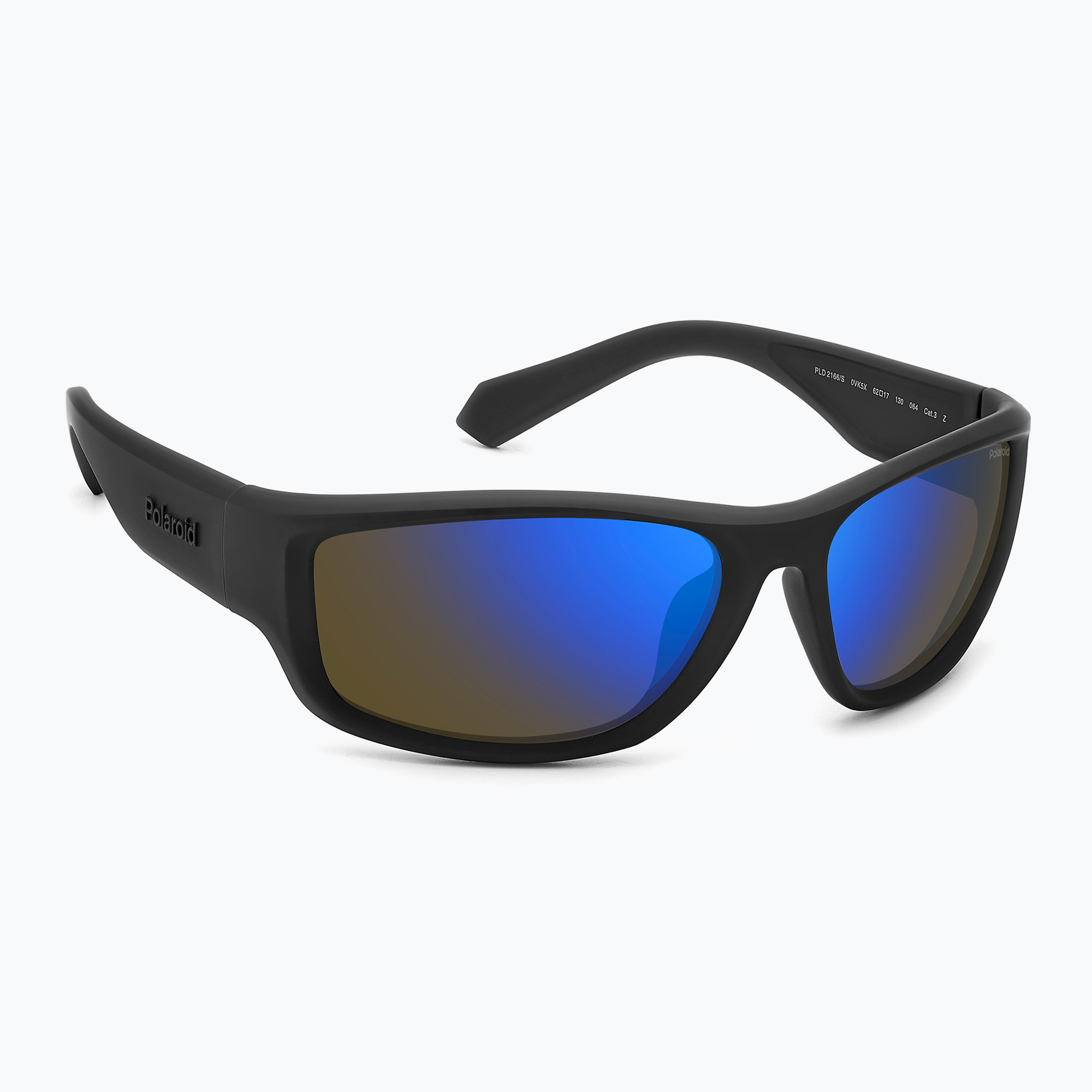 Okulary przeciwsłoneczne męskie Polaroid PLD 2166/S matte black blue/blue mirror polarized 