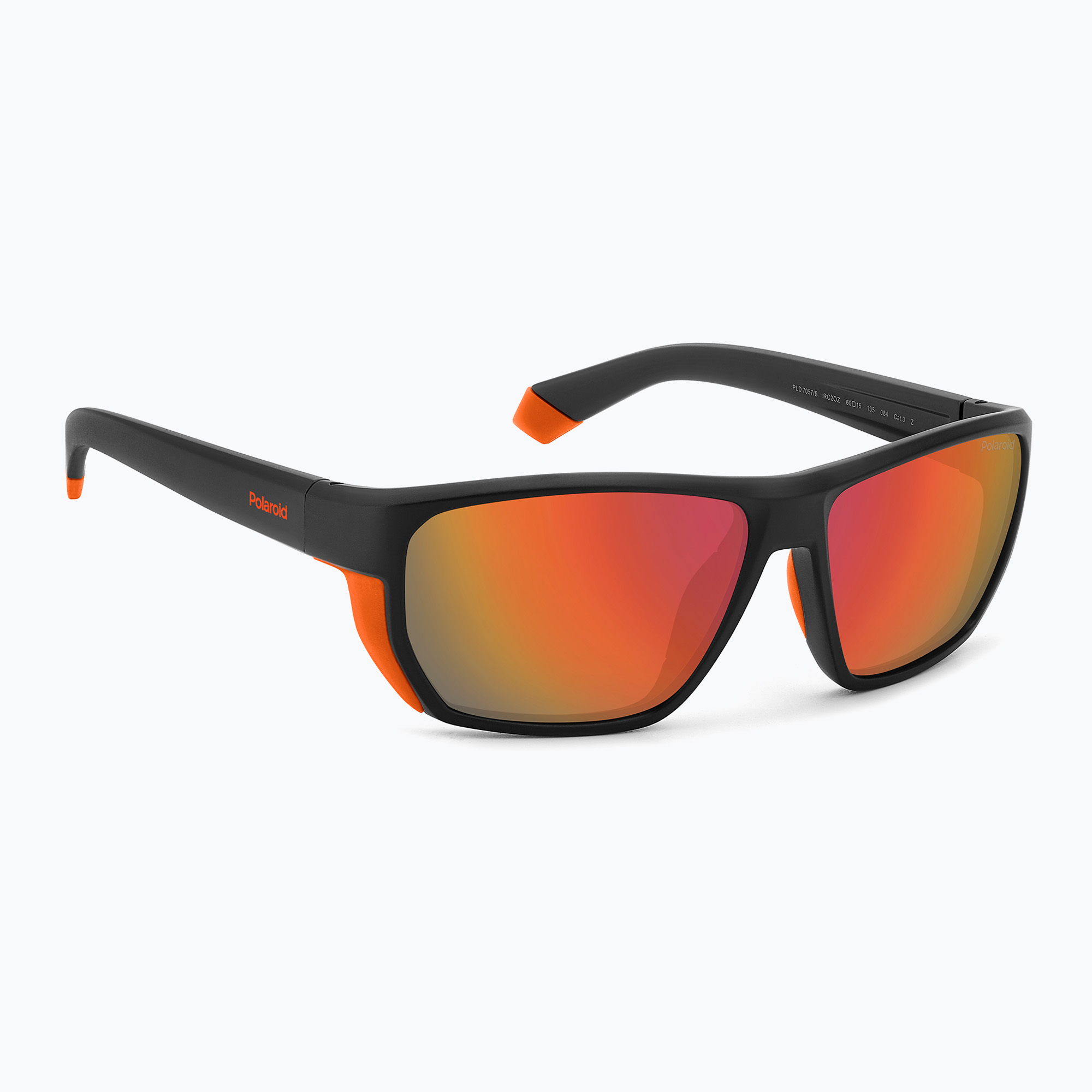 Okulary przeciwsłoneczne męskie Polaroid PLD 7057/S matte black orange/red multilayer polarized 