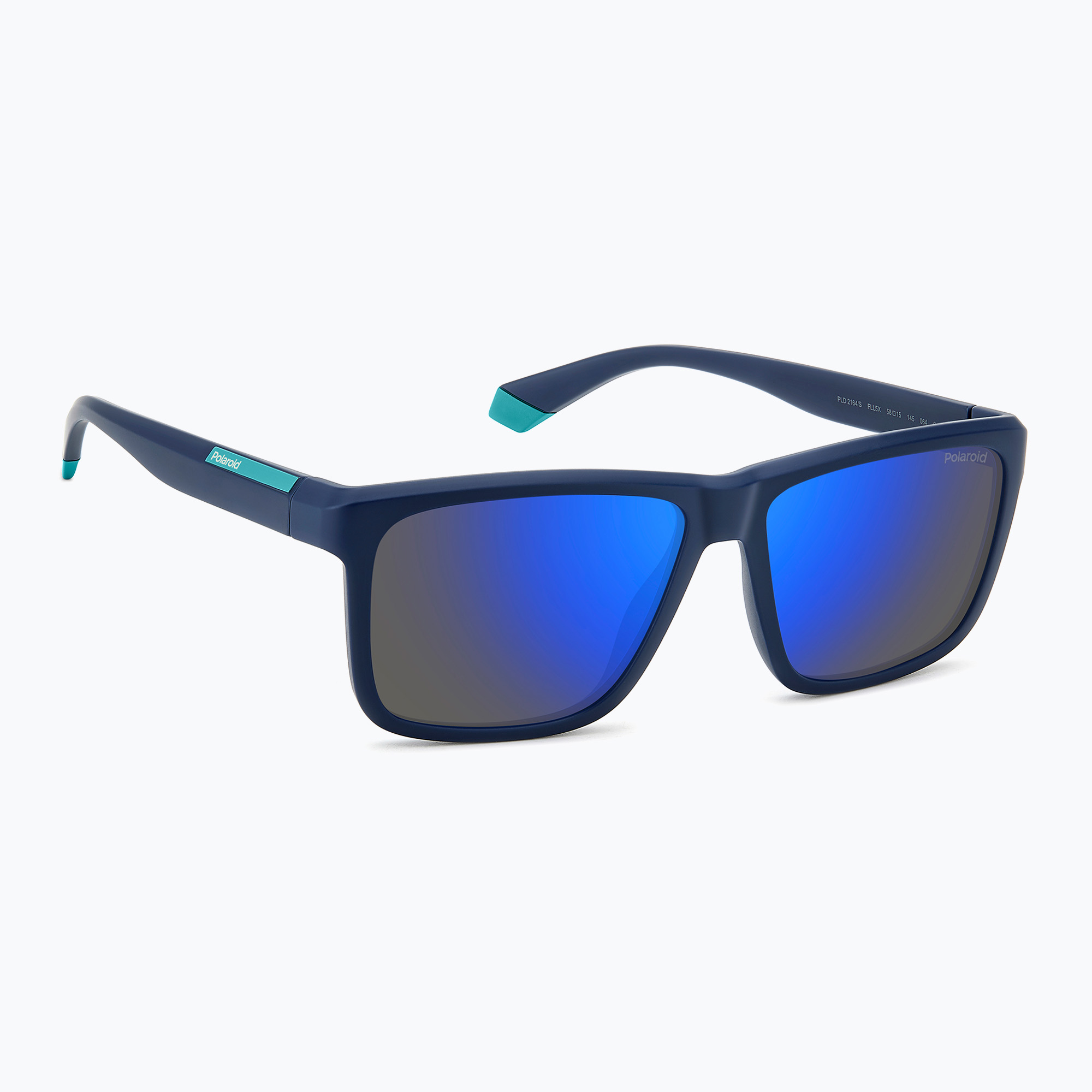Okulary przeciwsłoneczne męskie Polaroid PLD 2164/S matte blue/blue mirror polarized 