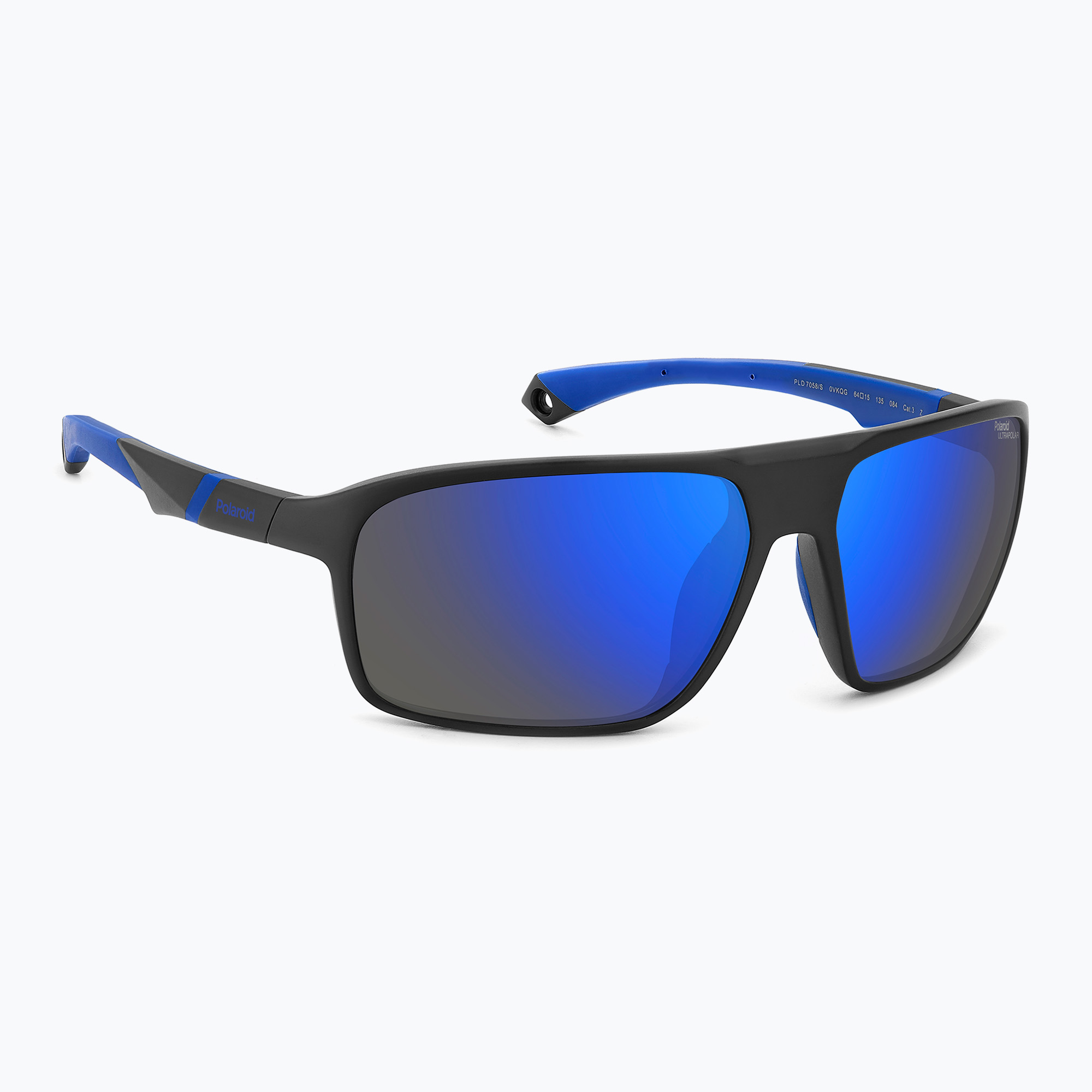 Okulary przeciwsłoneczne męskie Polaroid PLD 7058/S matte black blue/blue mirror polarized hc 