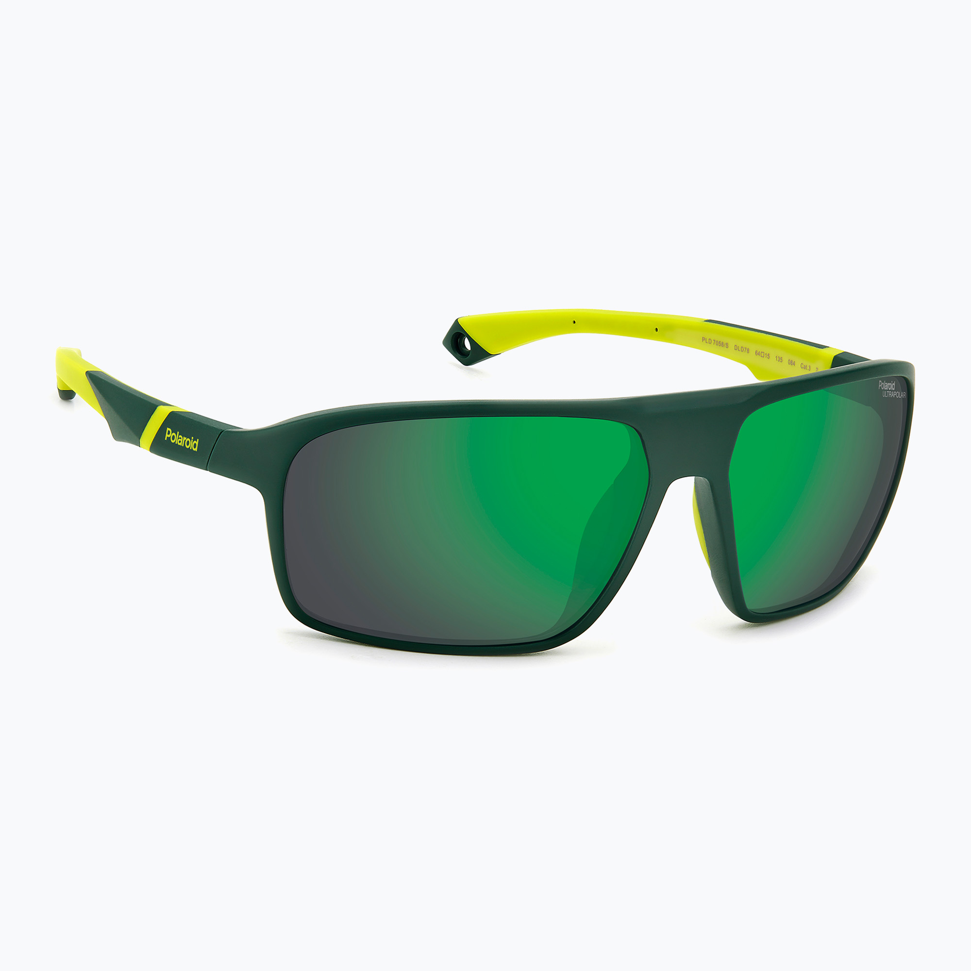 Okulary przeciwsłoneczne męskie Polaroid PLD 7058/S matte green/green mirror polarized high contrast 