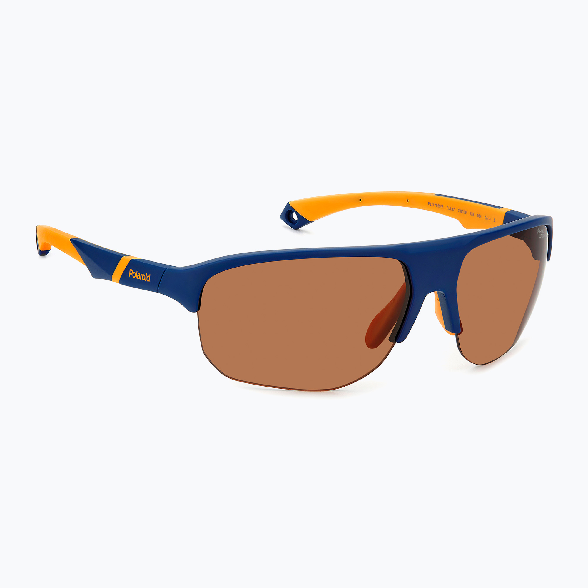 Okulary przeciwsłoneczne męskie Polaroid PLD 7059/S matte blue orange/brown polarized high contrast 