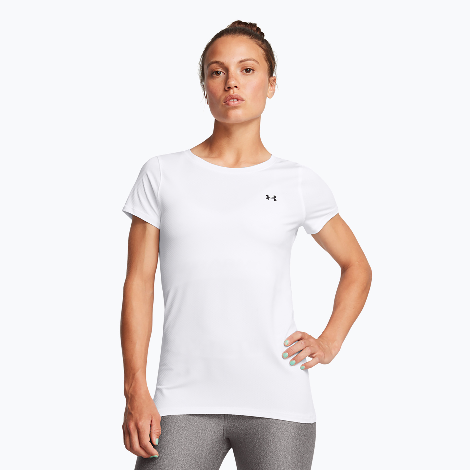 Koszulka treningowa damska Under Armour Heat Gear Armour white/black | WYSYŁKA W 24H | 30 DNI NA ZWROT