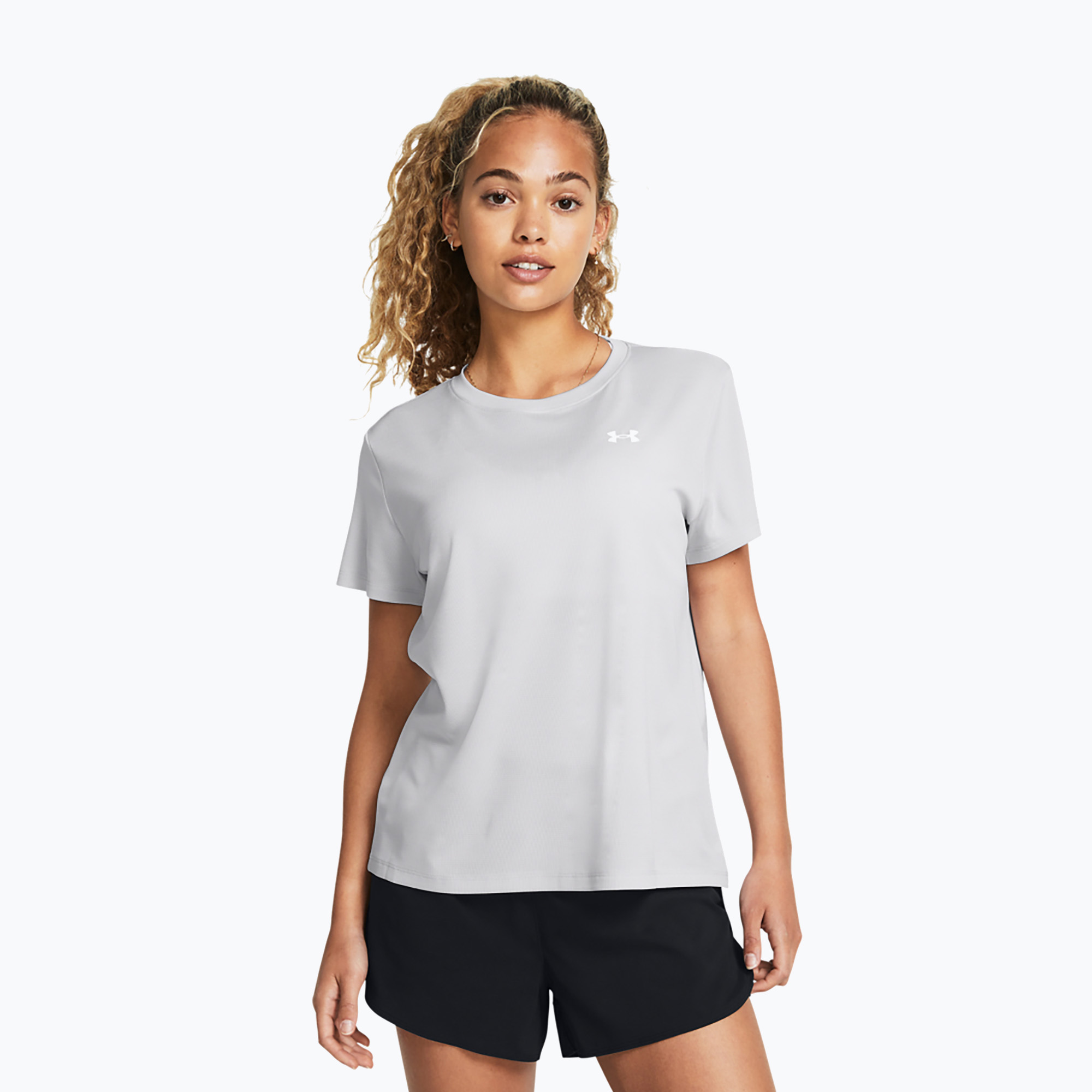 Koszulka treningowa damska Under Armour Tech Textured halo gray/white | WYSYŁKA W 24H | 30 DNI NA ZWROT