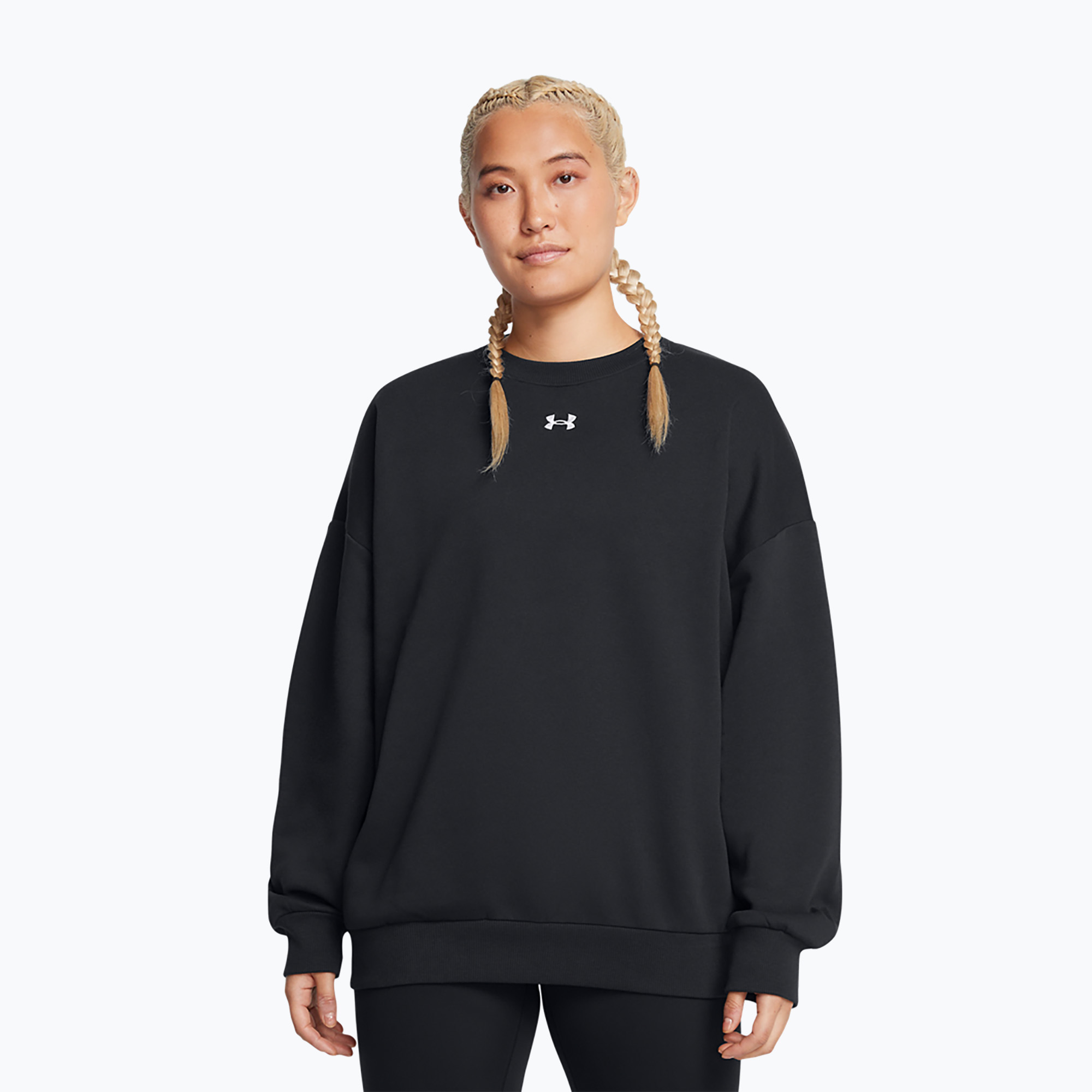 Bluza damska Under Armour Rival Fleece OS Crew black/white | WYSYŁKA W 24H | 30 DNI NA ZWROT