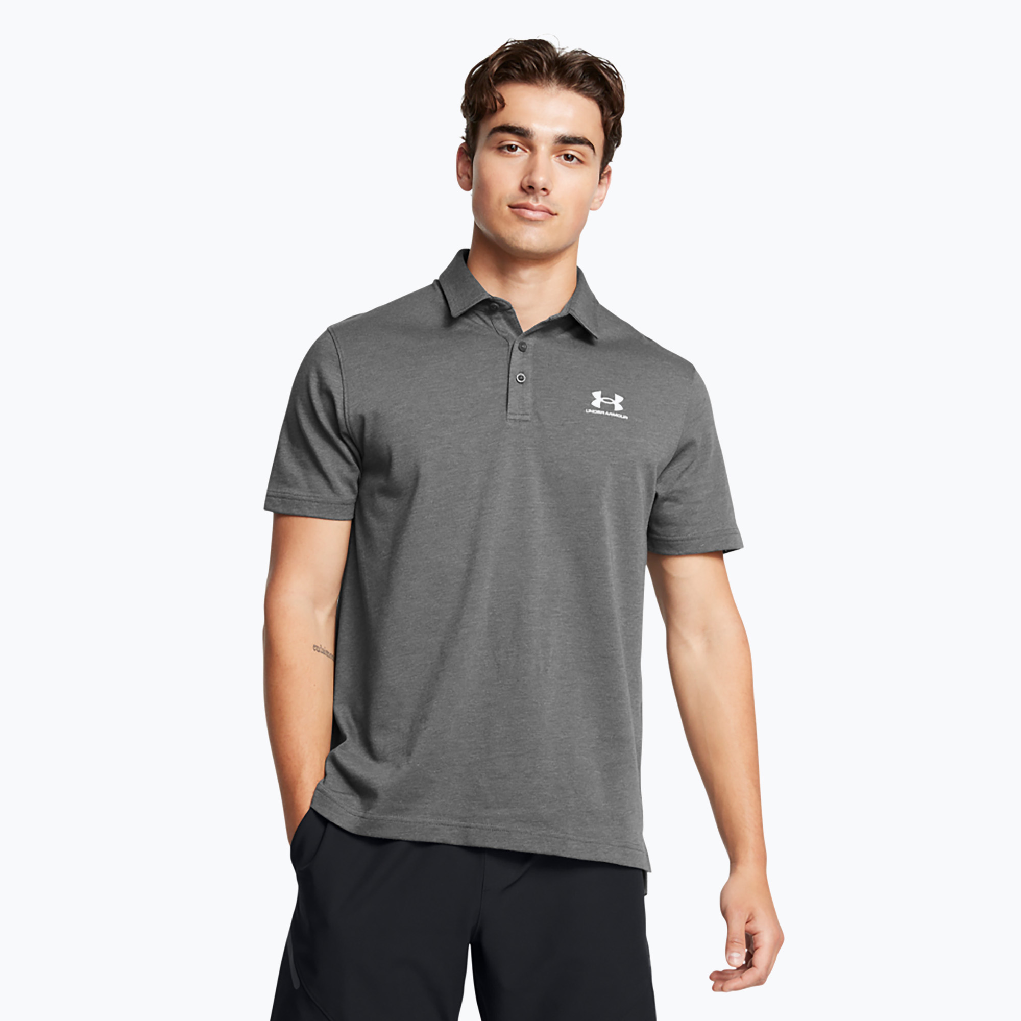 Koszulka polo męska Under Armour Icon Polo castlerock light heather/white | WYSYŁKA W 24H | 30 DNI NA ZWROT