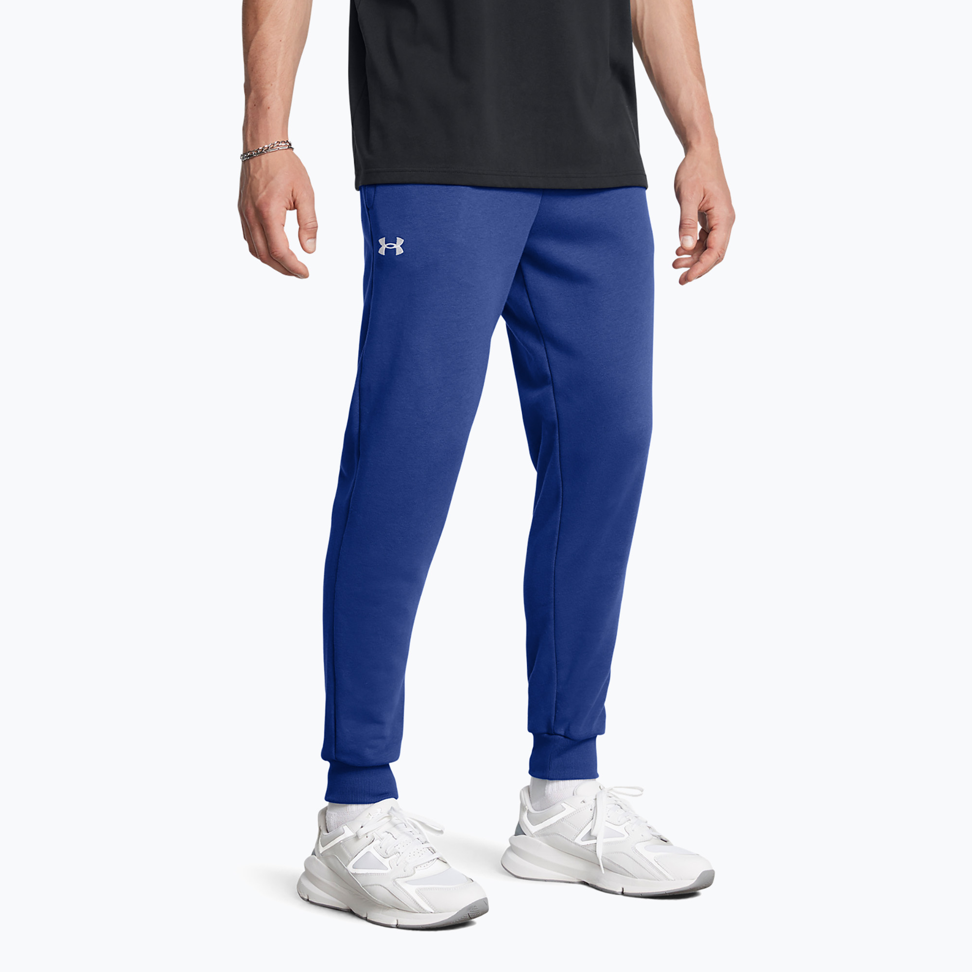 Spodnie męskie Under Armour Rival Fleece Joggers tech blue/white | WYSYŁKA W 24H | 30 DNI NA ZWROT