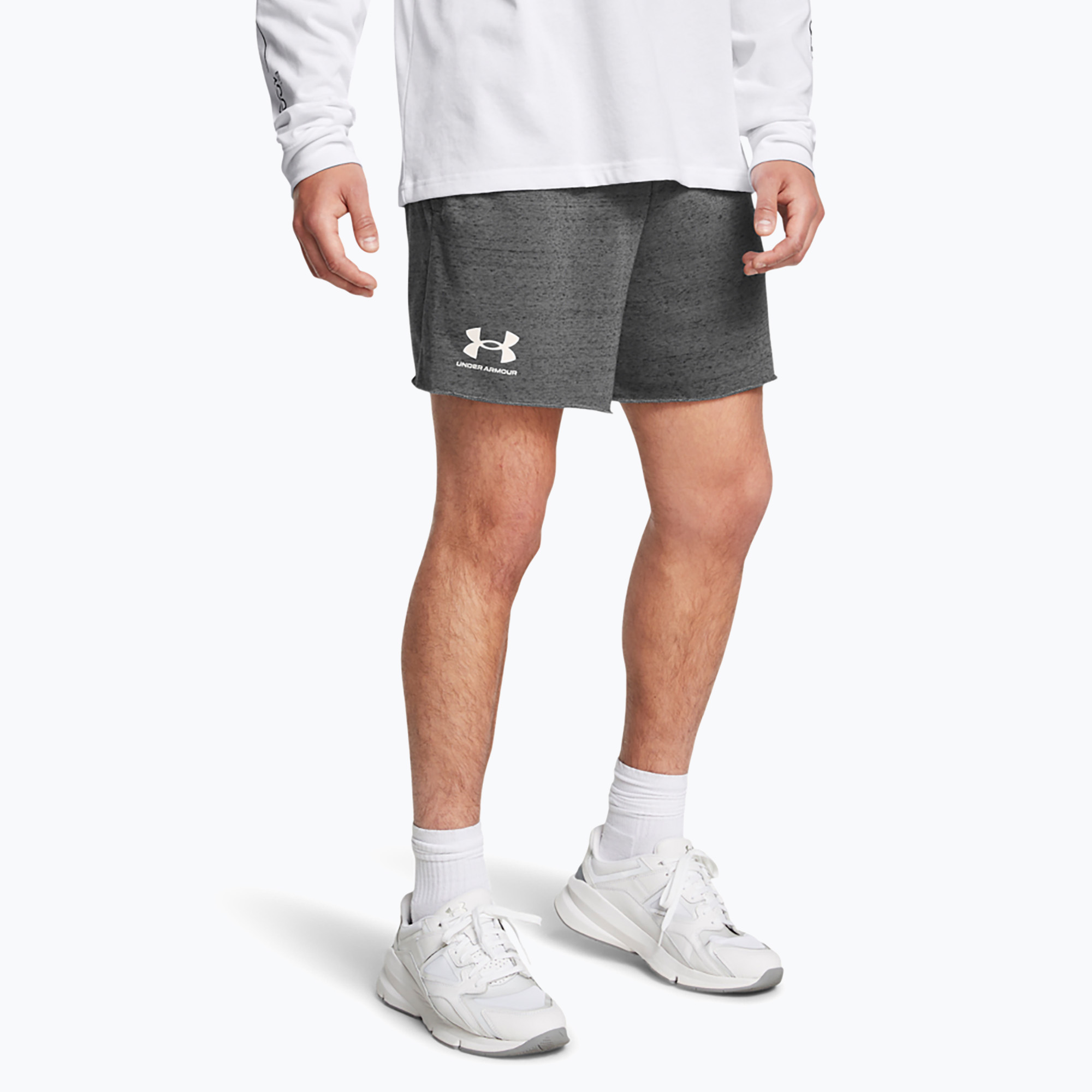 Spodenki męskie Under Armour Rival Terry 6in castlerock/onyx white | WYSYŁKA W 24H | 30 DNI NA ZWROT