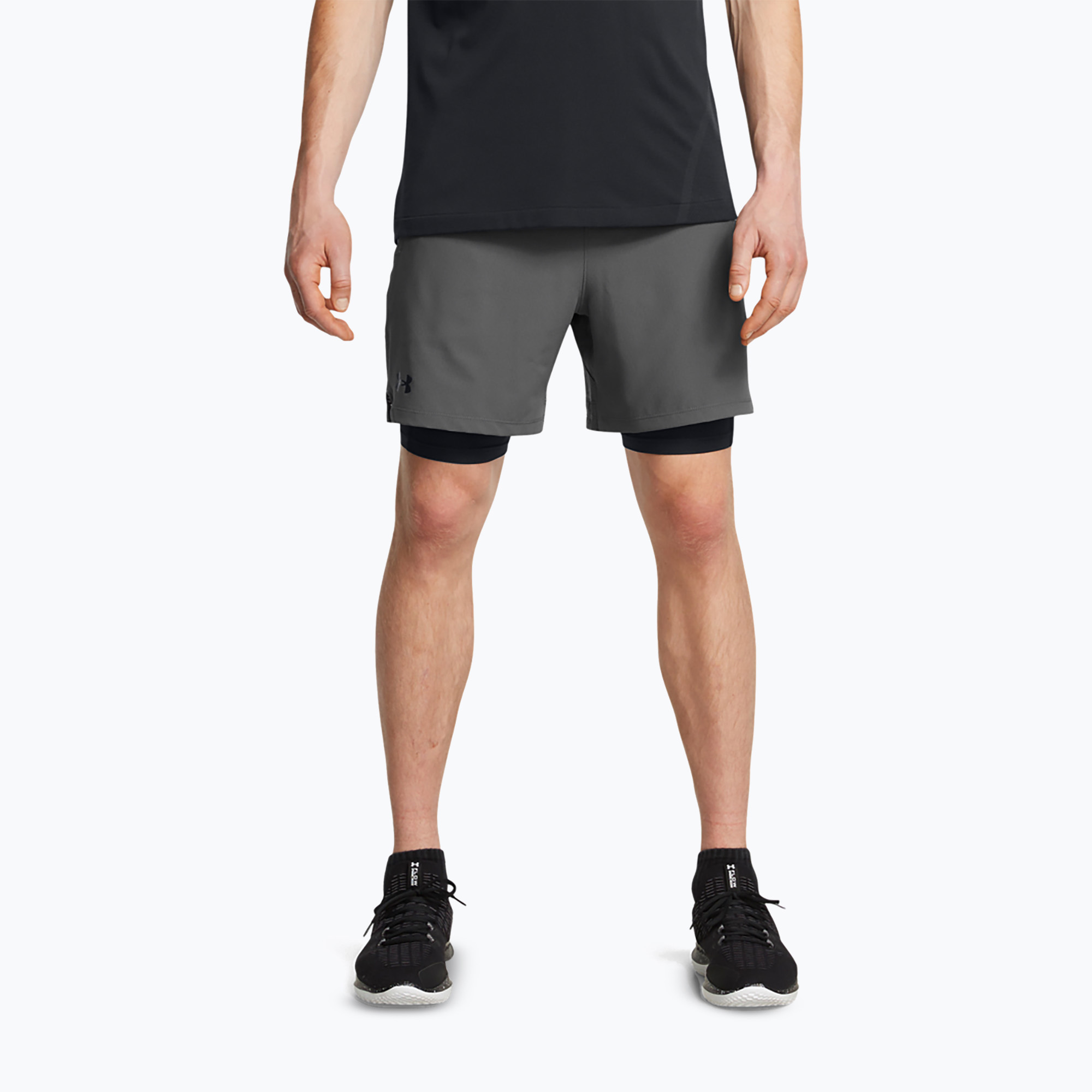 Spodenki treningowe męskie Under Armour Vanish Woven 2In1 Sts castlerock/black/black | WYSYŁKA W 24H | 30 DNI NA ZWROT