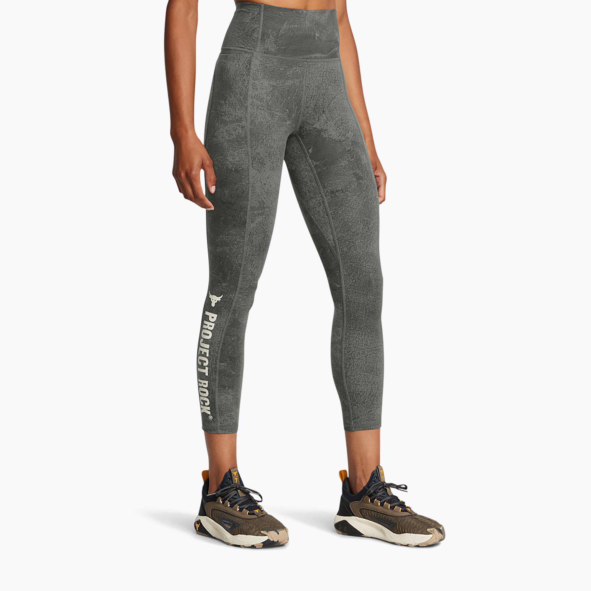 Legginsy treningowe damskie Under Armour Project Rock clay green / silt | WYSYŁKA W 24H | 30 DNI NA ZWROT