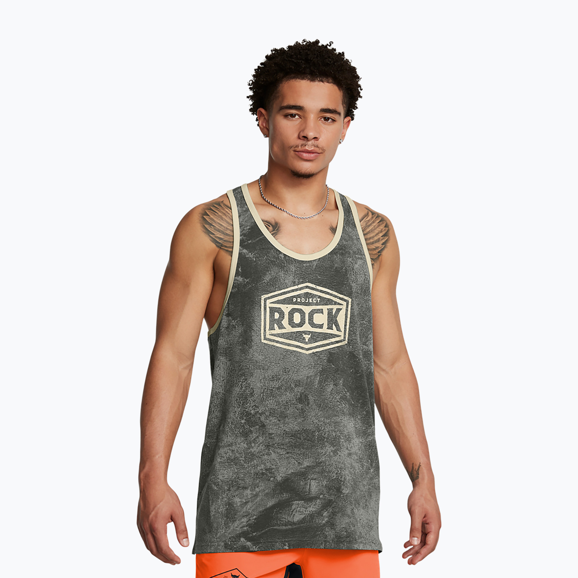 Tank top treningowy męski Under Armour Project Rock Racer clay green/silt | WYSYŁKA W 24H | 30 DNI NA ZWROT