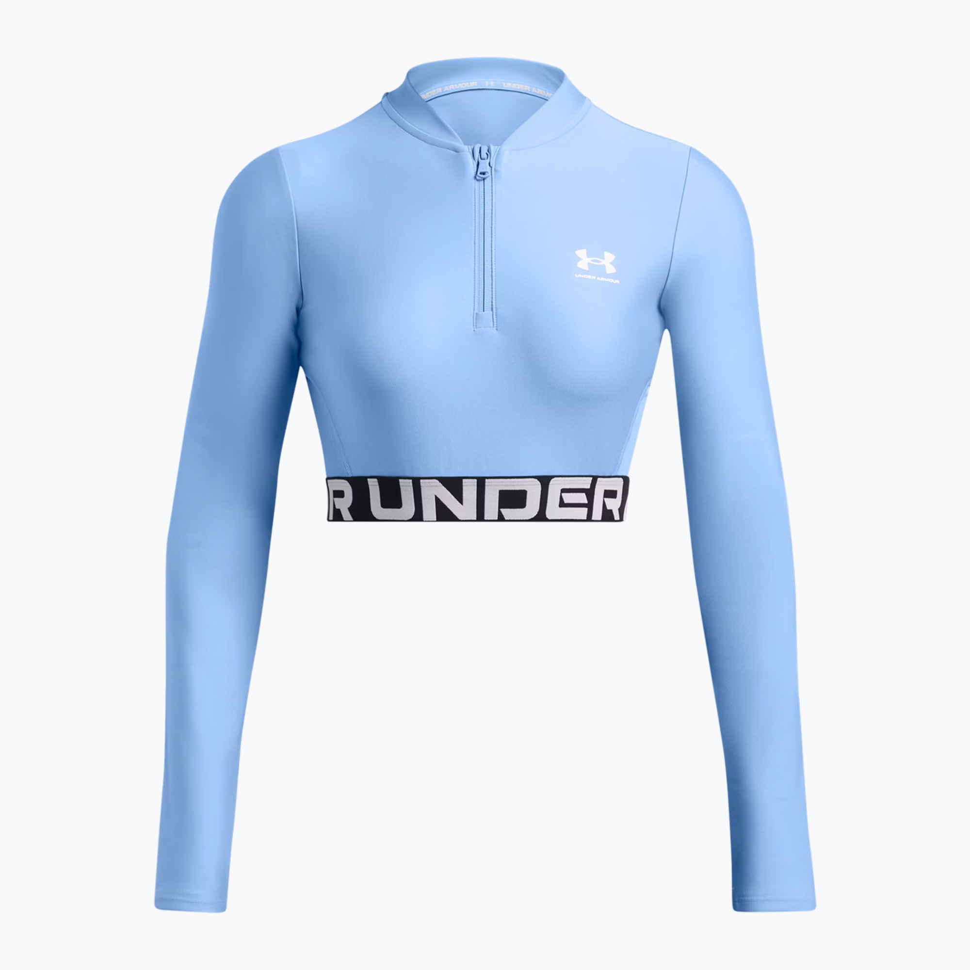 Top treningowy damski Under Armour Heat Gear Rib 1/4 Zip horizon blue/white | WYSYŁKA W 24H | 30 DNI NA ZWROT