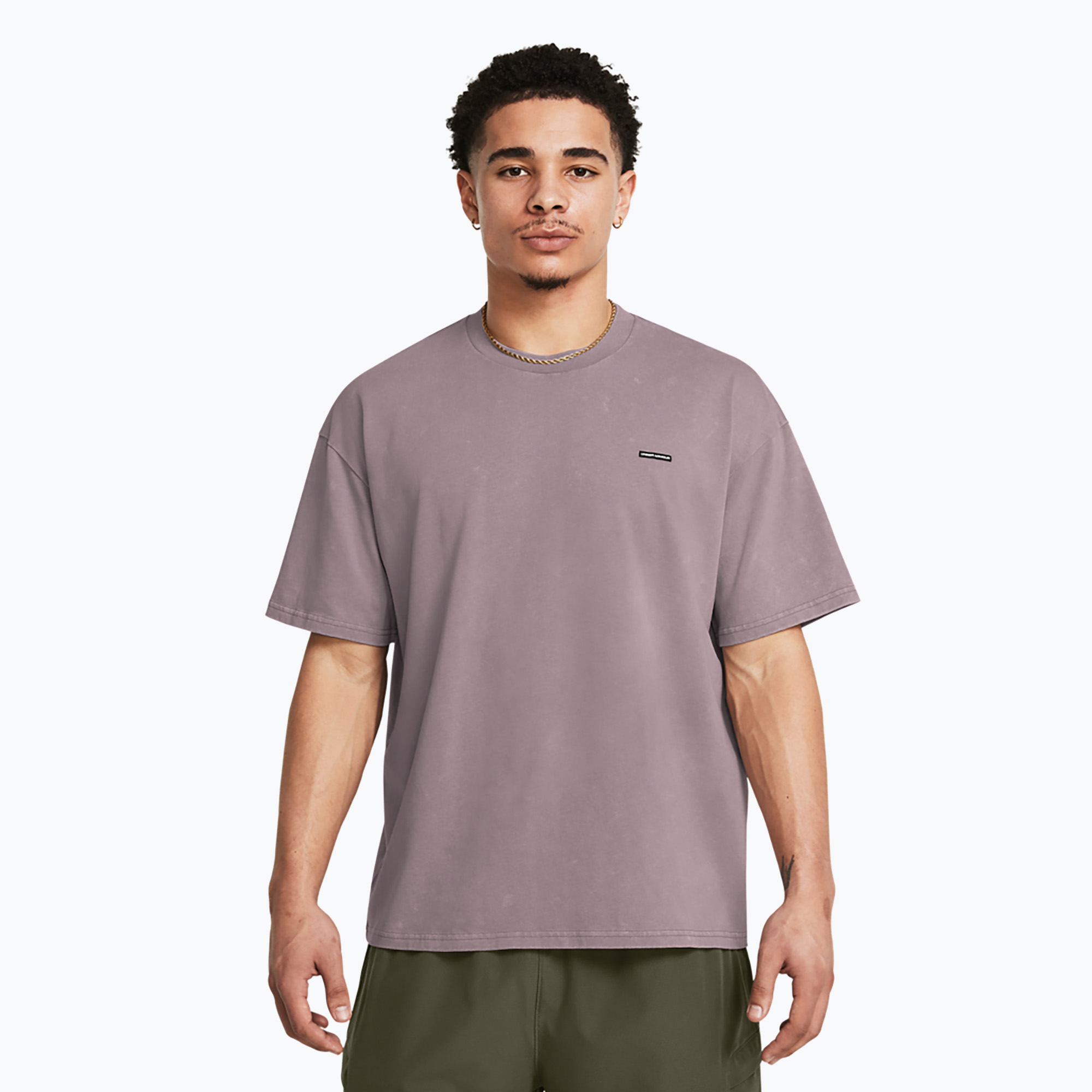 Koszulka męska Under Armour HW OS Logo Wash tetra gray/white | WYSYŁKA W 24H | 30 DNI NA ZWROT