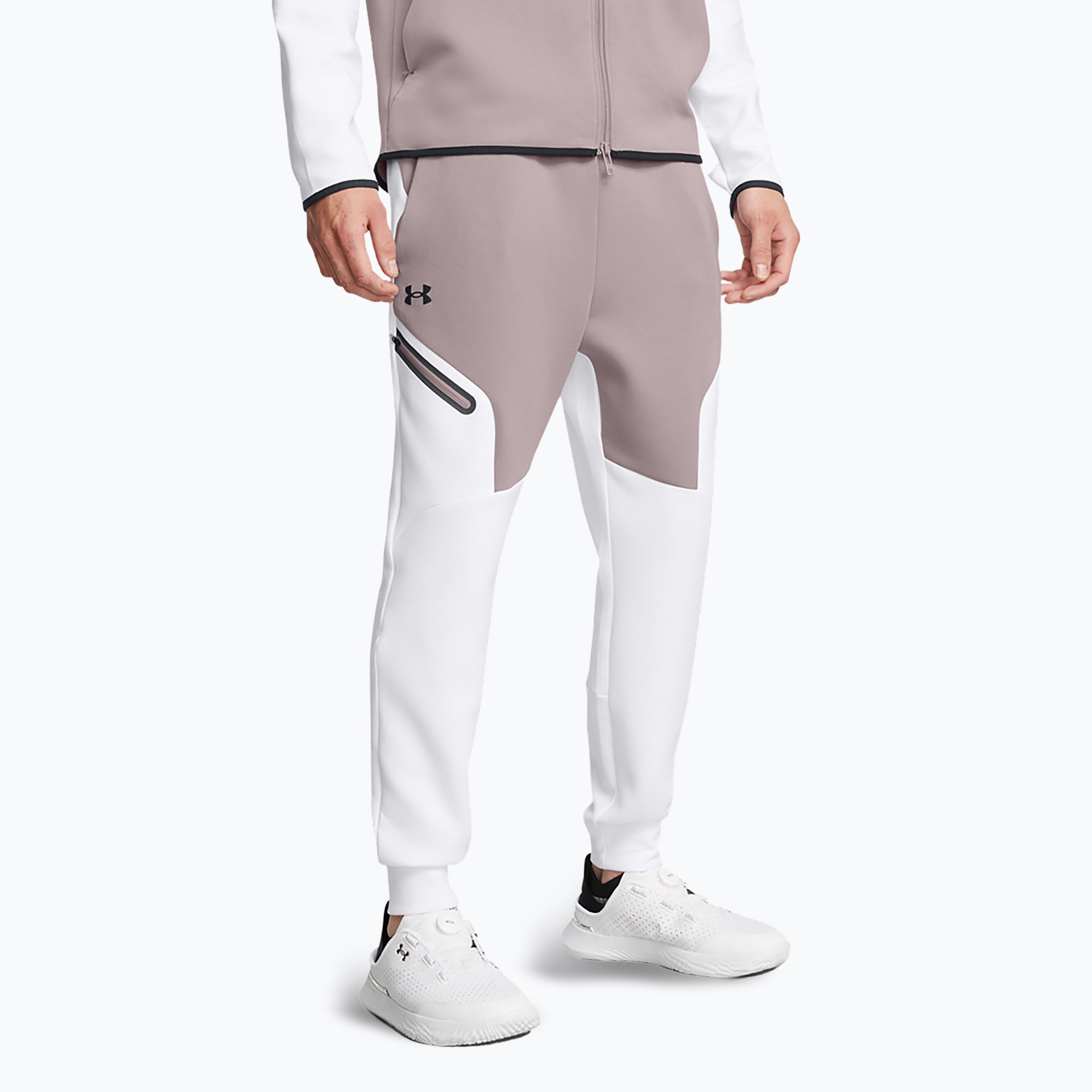 Spodnie męskie Under Armour Unstoppable Fleece tetra gray/white/black | WYSYŁKA W 24H | 30 DNI NA ZWROT