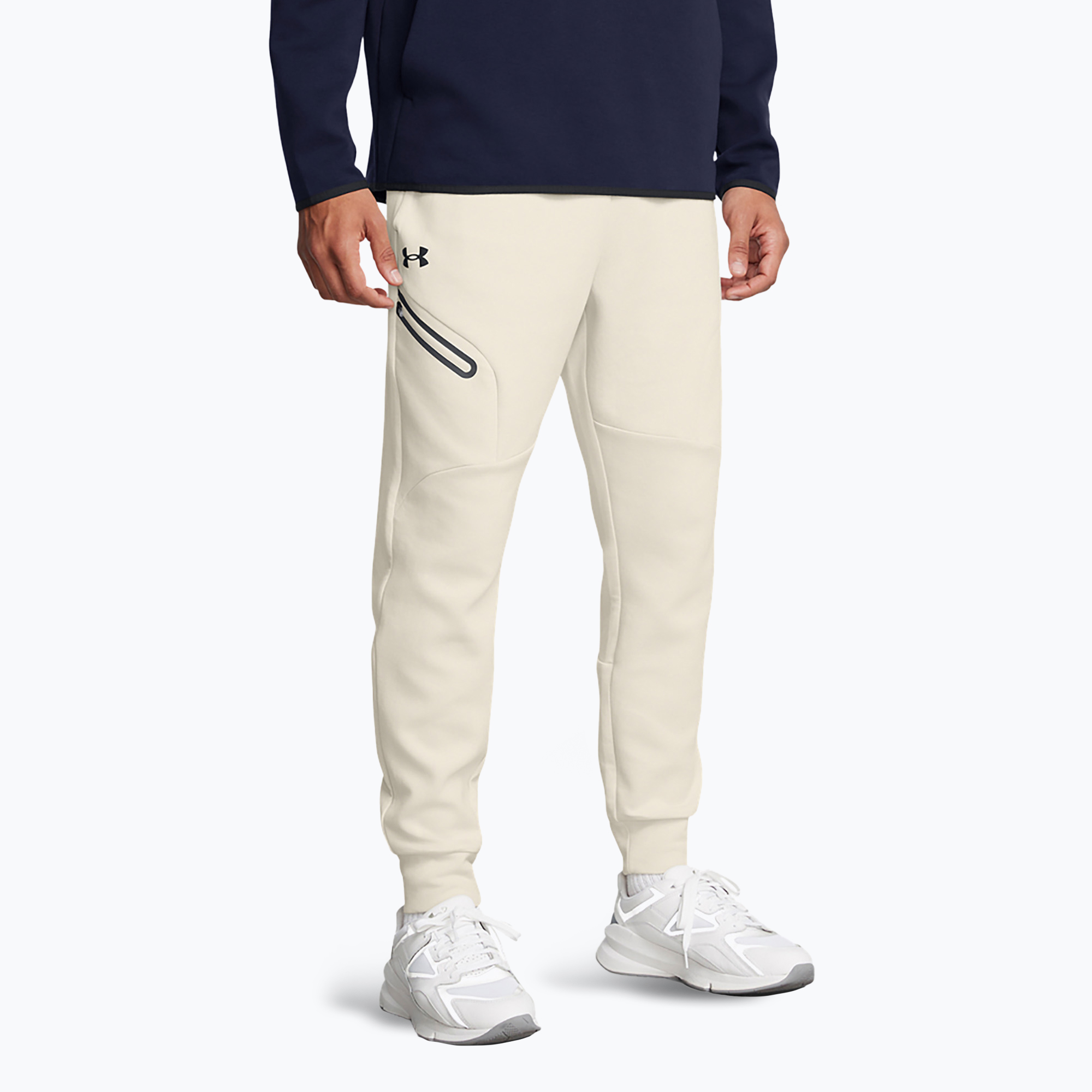 Spodnie męskie Under Armour Unstoppable Fleece summit white/black | WYSYŁKA W 24H | 30 DNI NA ZWROT