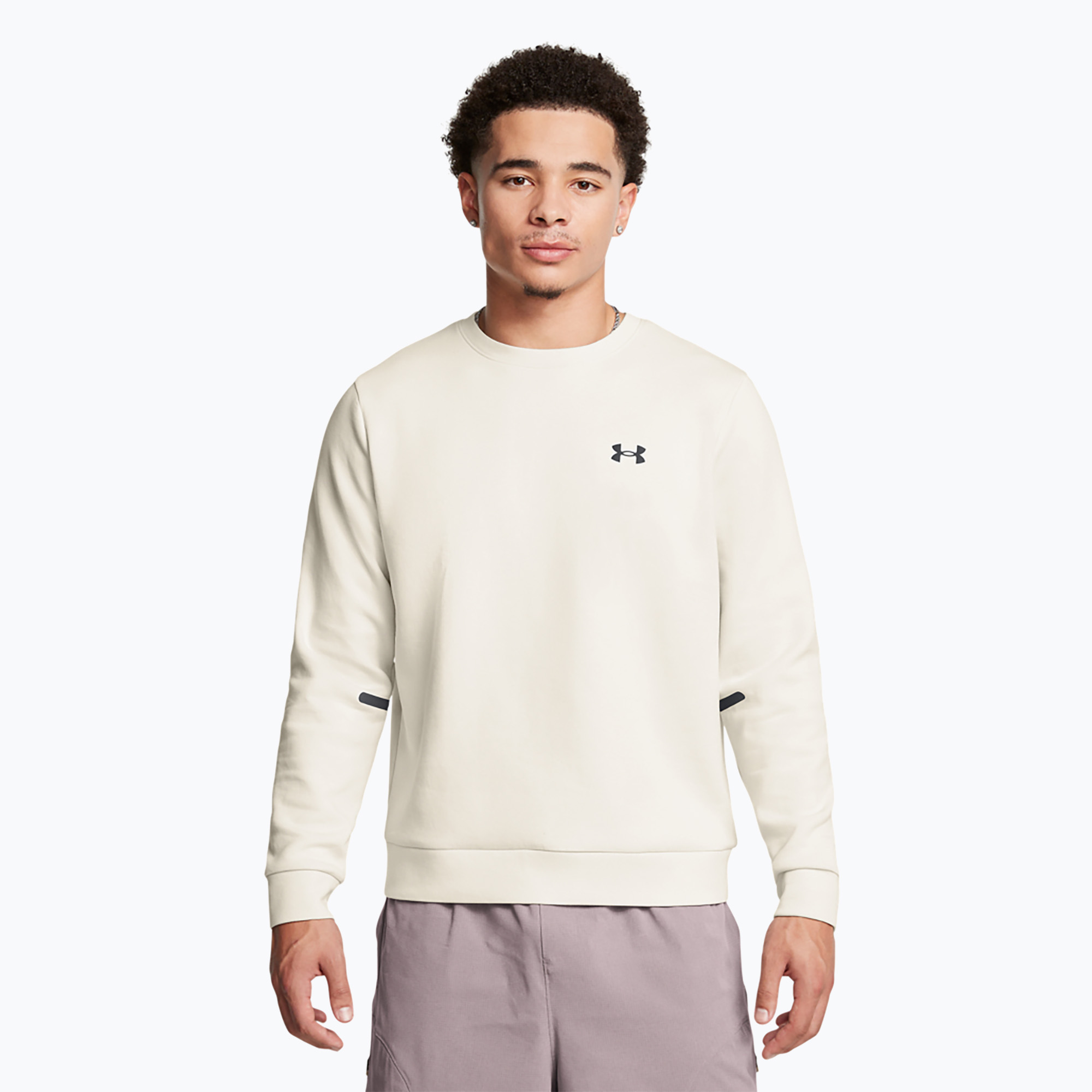 Bluza męska Under Armour Unstoppable Fleece Crew summit white/black | WYSYŁKA W 24H | 30 DNI NA ZWROT