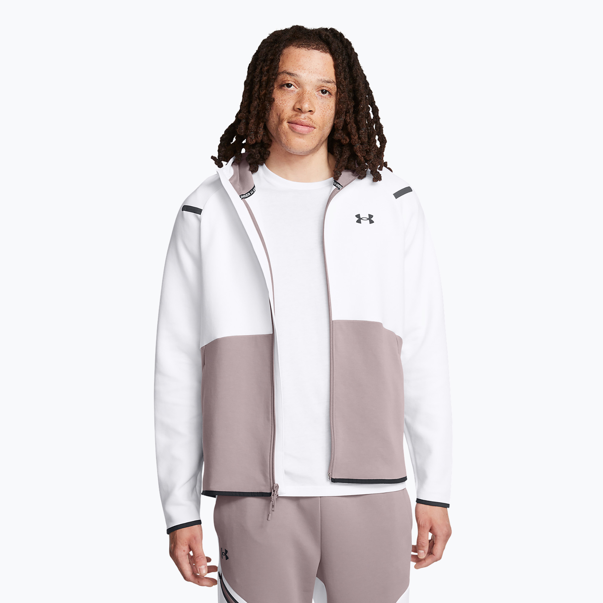 Bluza męska Under Armour Unstoppable Fleece Full Zip HD tetra gray/white/black | WYSYŁKA W 24H | 30 DNI NA ZWROT