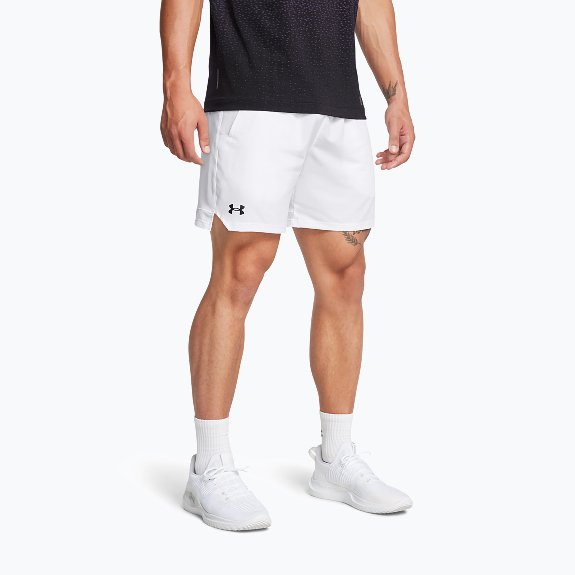 Spodenki treningowe męskie Under Armour UA Vanish Woven 6in white/black | WYSYŁKA W 24H | 30 DNI NA ZWROT