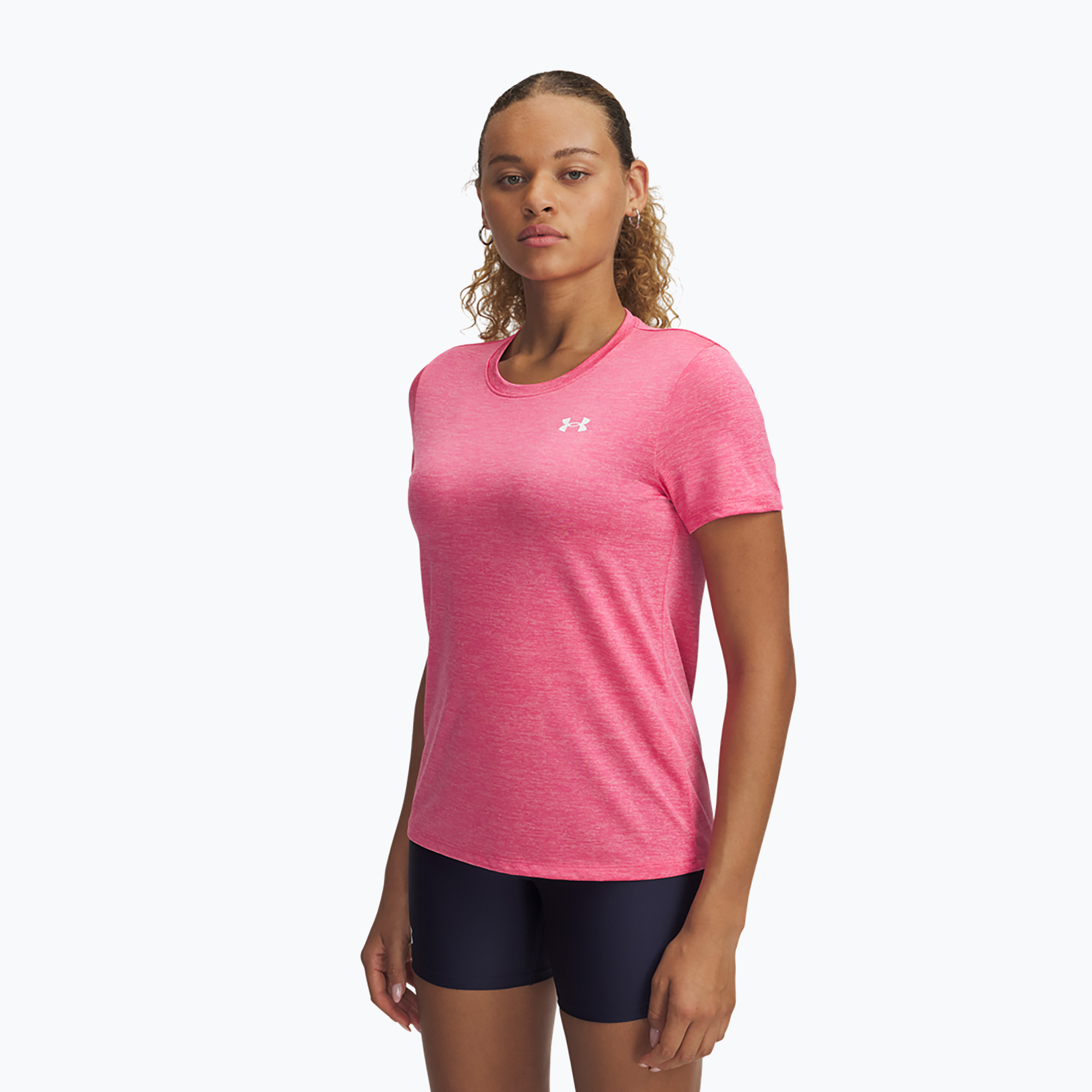 Koszulka treningowa damska Under Armour Tech C-Twist super pink/white | WYSYŁKA W 24H | 30 DNI NA ZWROT