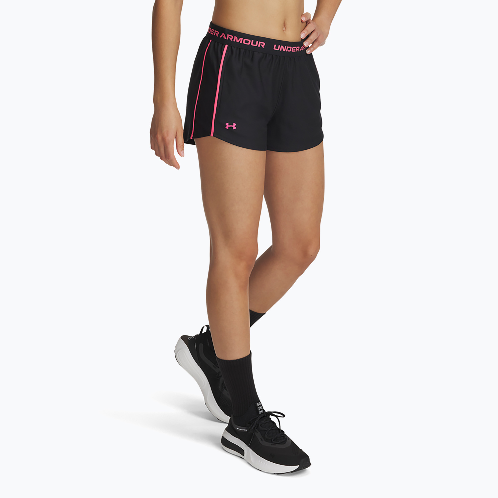 Spodenki damskie Under Armour Tech Play Up black/super pink | WYSYŁKA W 24H | 30 DNI NA ZWROT