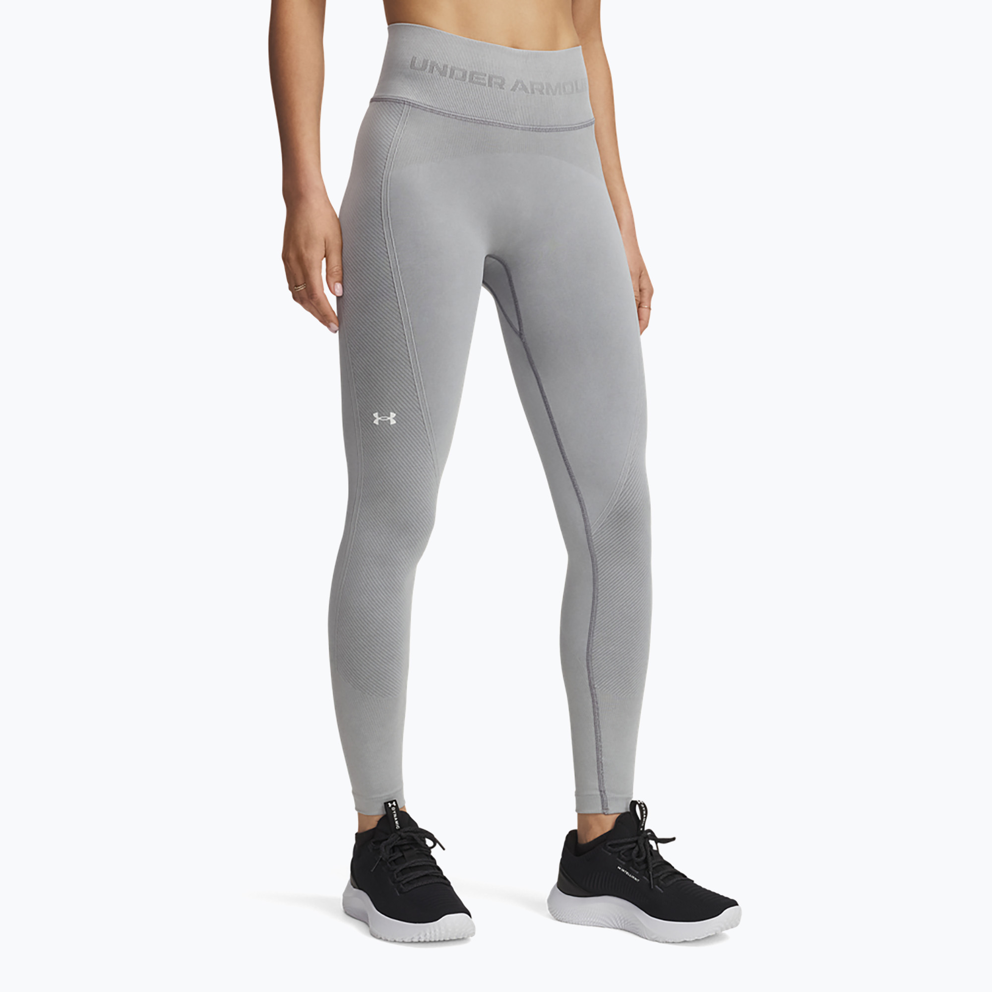 Legginsy treningowe damskie Under Armour Vanish Seamless Washed Ankle black/white 