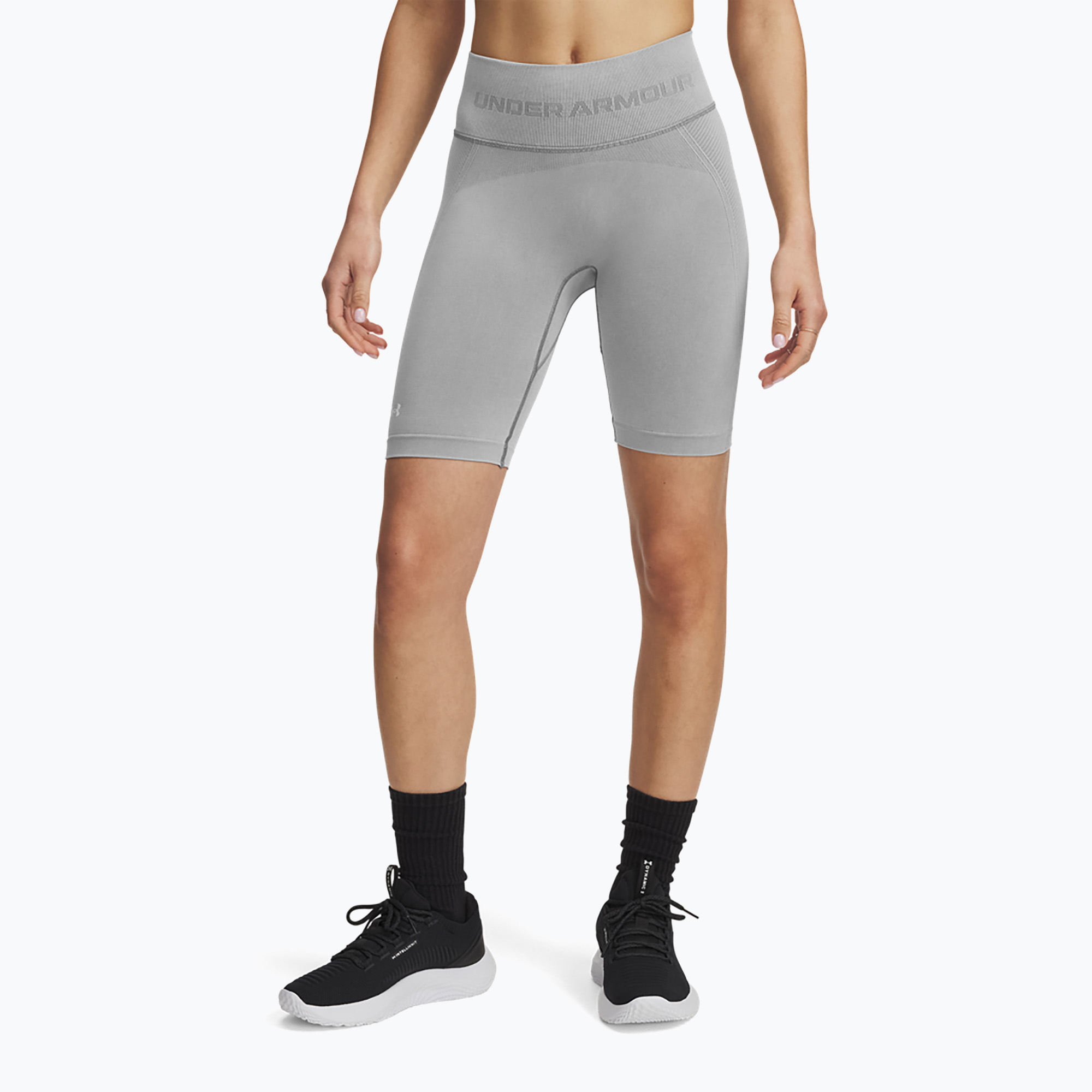 Spodenki treningowe damskie Under Armour Vanish Seamless Washed black/white 