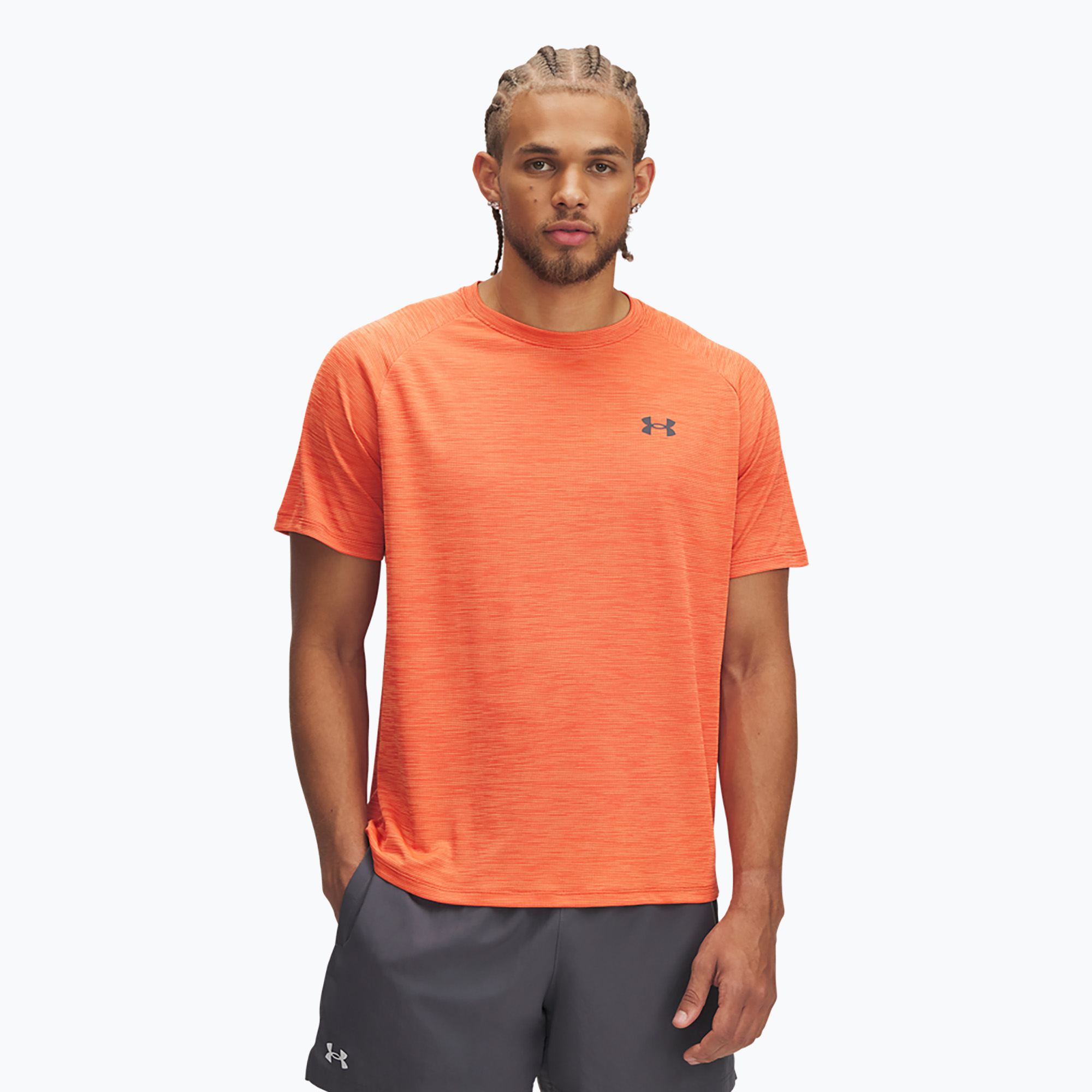 Koszulka treningowa męska Under Armour Tech Textured fire/ares red/castlerock | WYSYŁKA W 24H | 30 DNI NA ZWROT