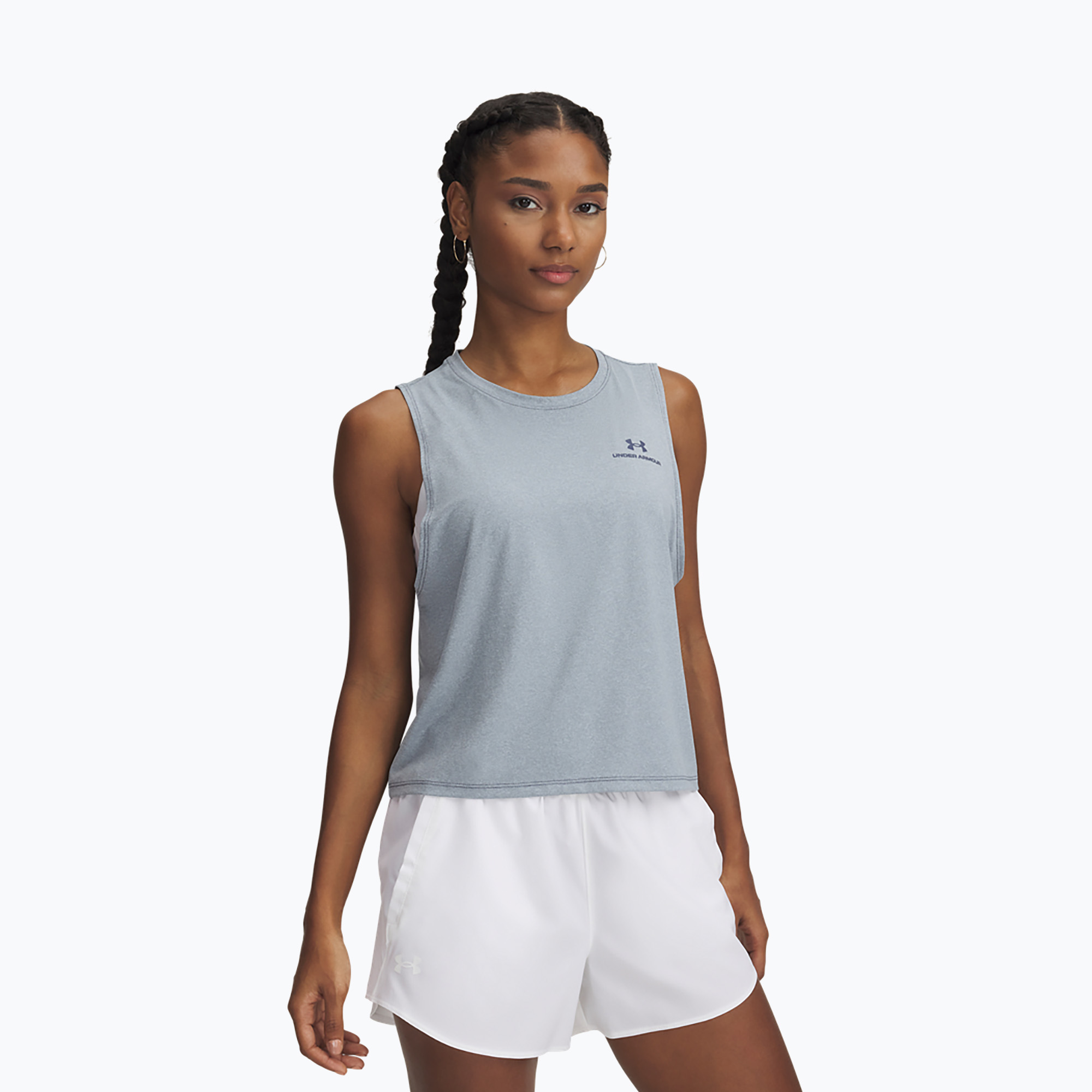 Top treningowy damski Under Armour Rush Energy Crop Tank downpour gray/downpour gray | WYSYŁKA W 24H | 30 DNI NA ZWROT