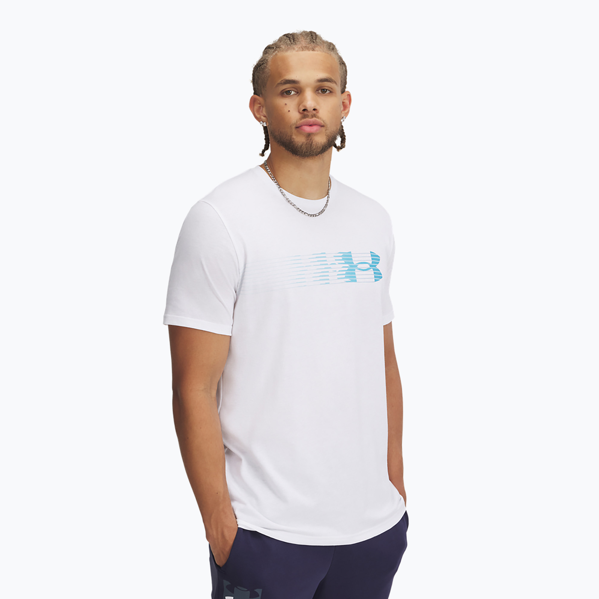 Koszulka męska Under Armour LC Fly In Logo white/ether blue | WYSYŁKA W 24H | 30 DNI NA ZWROT