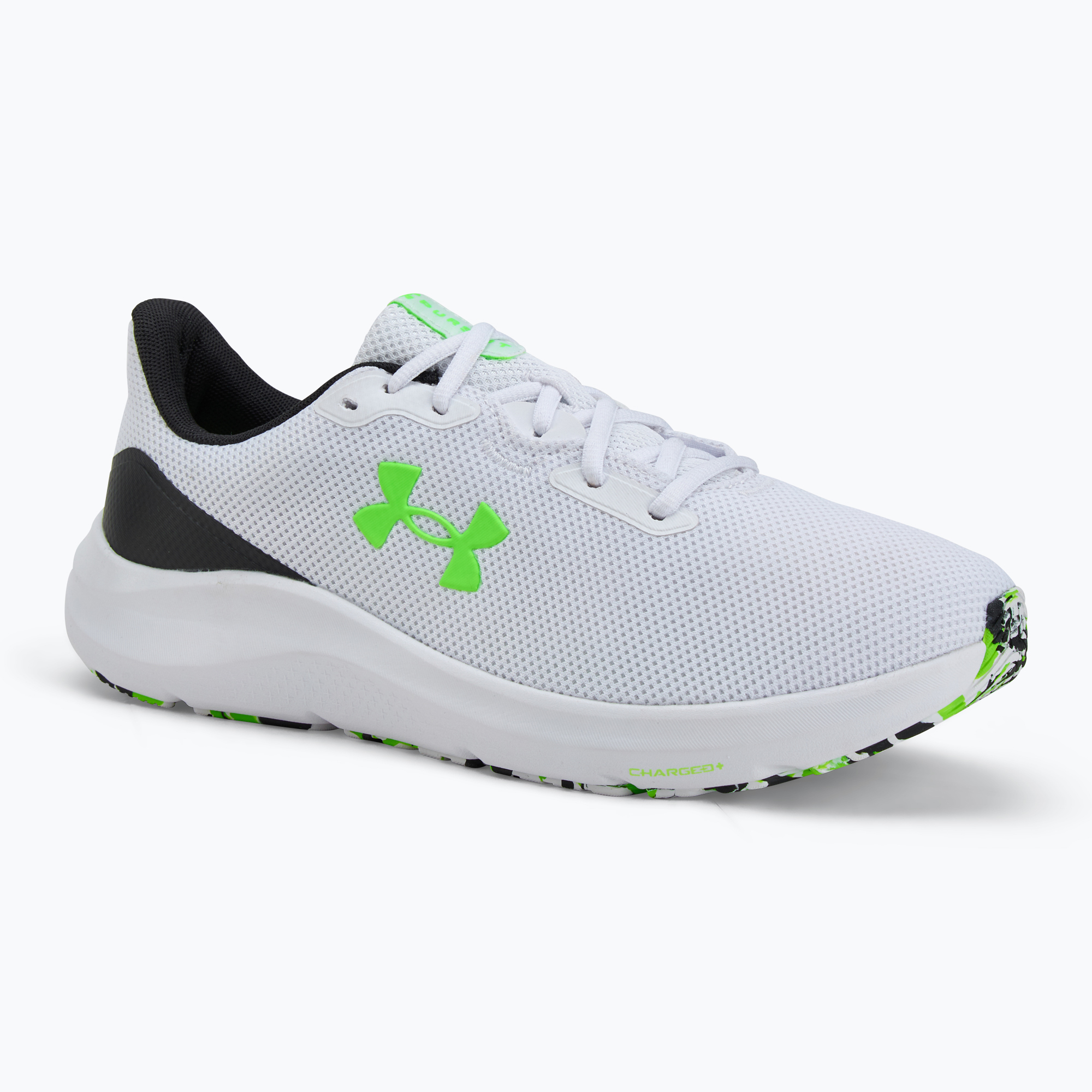 Buty do biegania męskie Under Armour Charged Pursuit 4 white/black/hyper green 