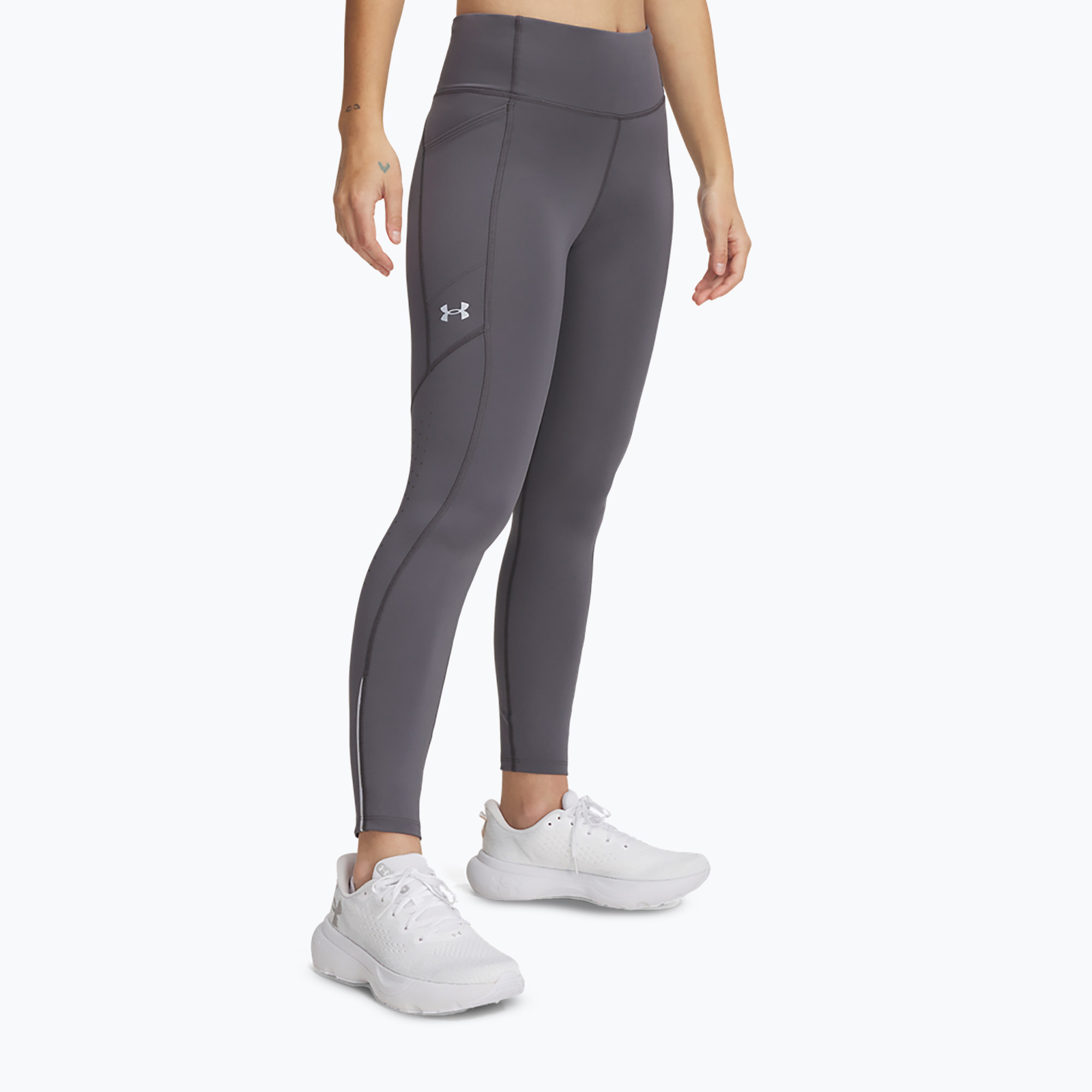 Legginsy do biegania damskie Under Armour Launch Ankle castlerock/reflective | WYSYŁKA W 24H | 30 DNI NA ZWROT