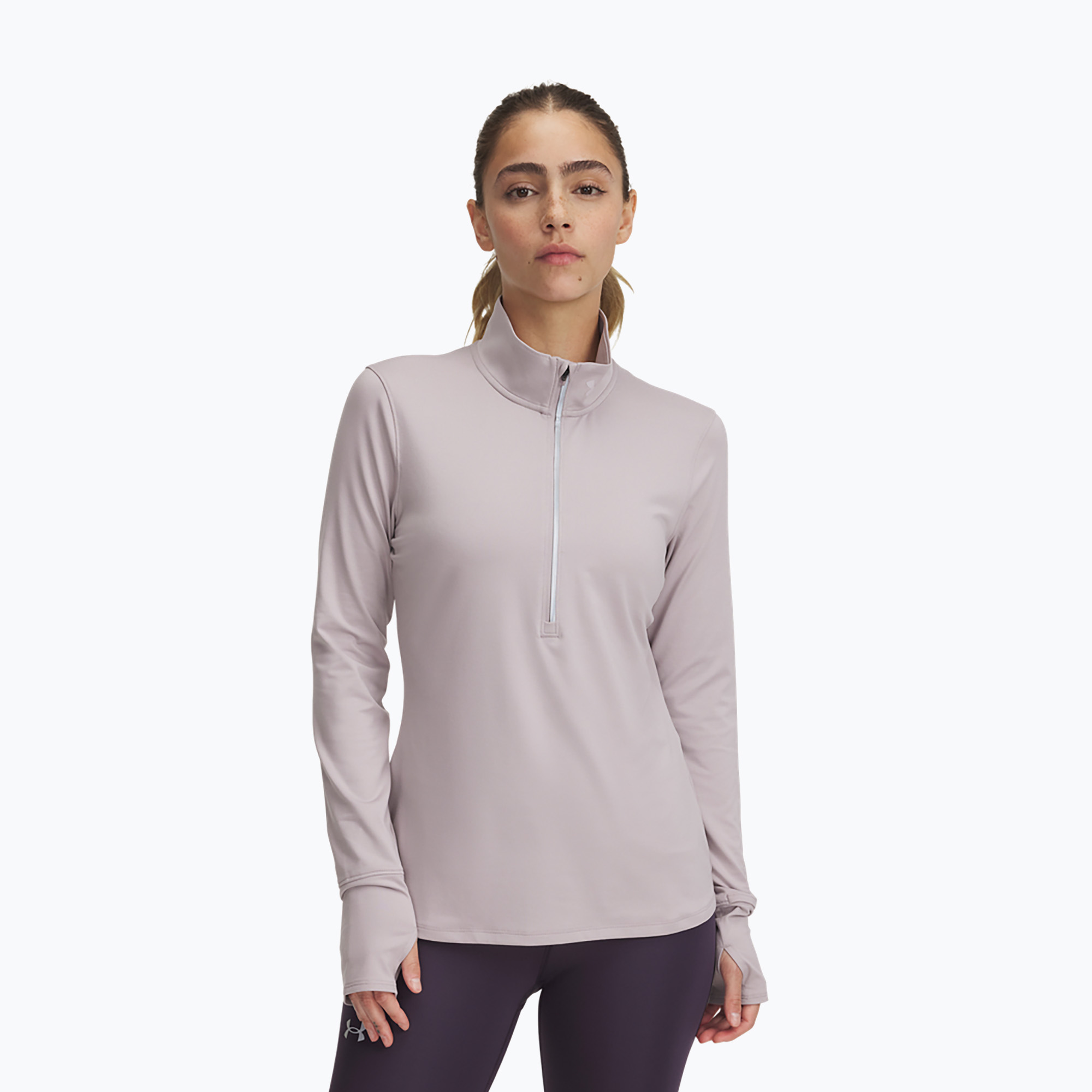 Longsleeve do biegania damski Under Armour Launch Pro Half Zip gray dawn/reflective | WYSYŁKA W 24H | 30 DNI NA ZWROT