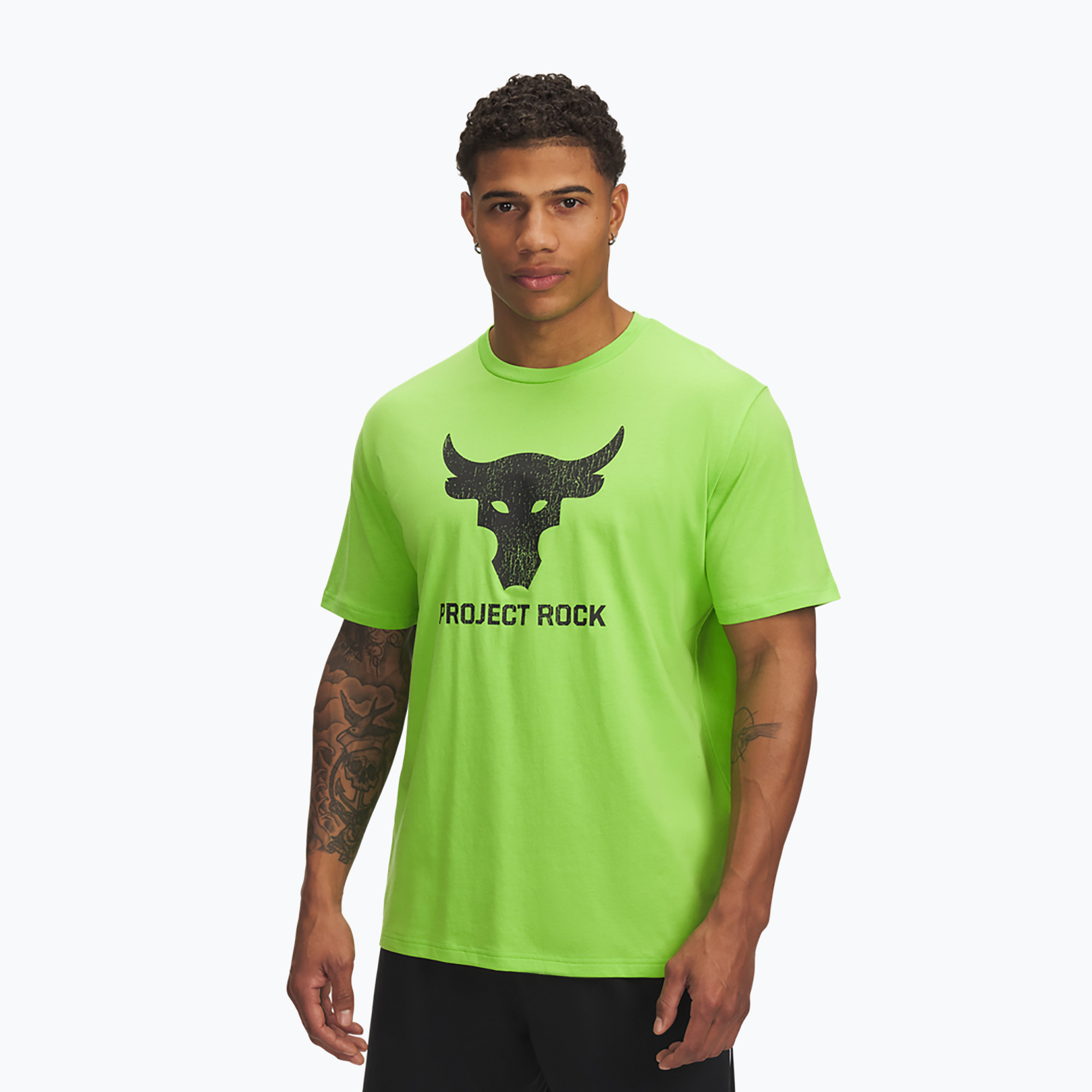 Koszulka treningowa męska Under Armour Project Rock Payoff Graphic cyber green/black 