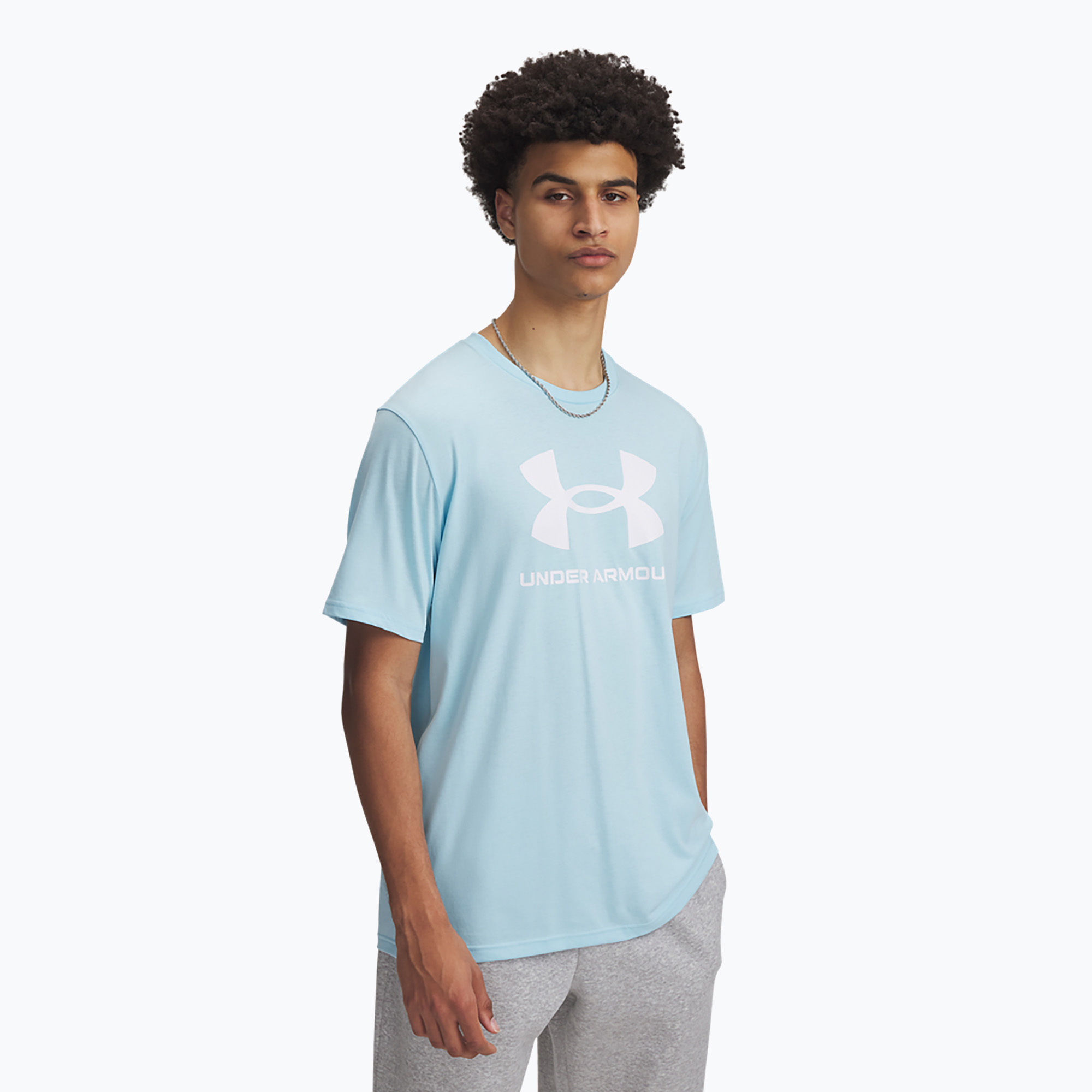 Koszulka męska Under Armour Sportstyle Logo Update stream/white | WYSYŁKA W 24H | 30 DNI NA ZWROT